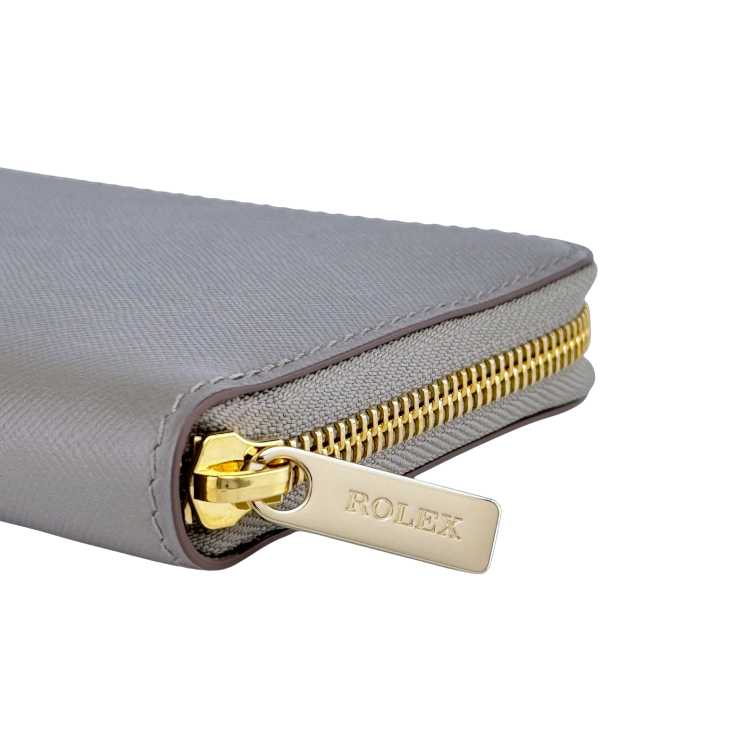 Rolex Portemonnaie Brieftasche Geldbeutel Leder Grau wallet leather gray