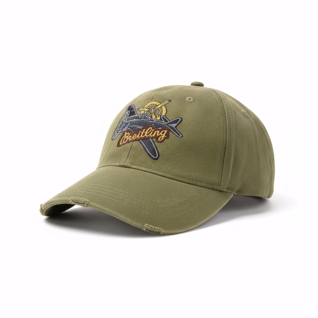 Breitling Cap Golf Mütze Kappe Khakigrün Baumwolle