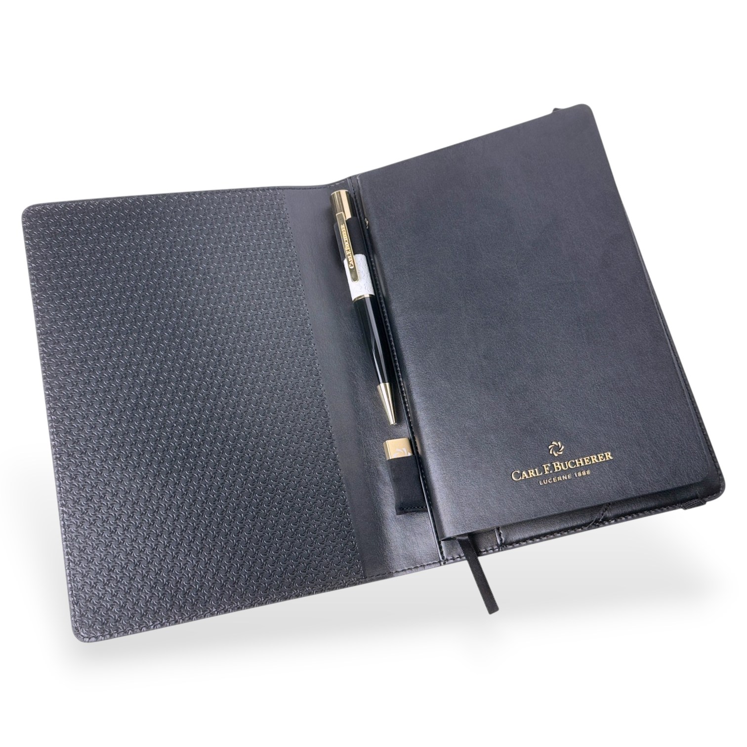 Carl F. Bucherer Organizer Schwarz mit Kugelschreieber, USB-Stick