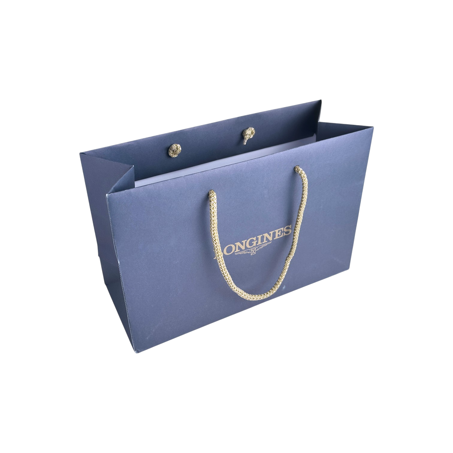 Longines Papier Verkaufstasche Tasche Tüte Blau mittelgroß