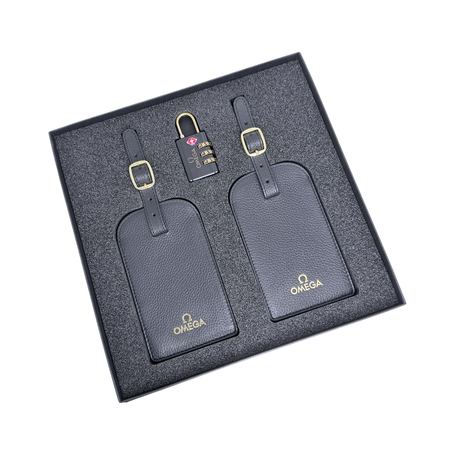 Omega Kofferanhänger Adressanhänger Koffer Gepäck Namensschild mit Schloss