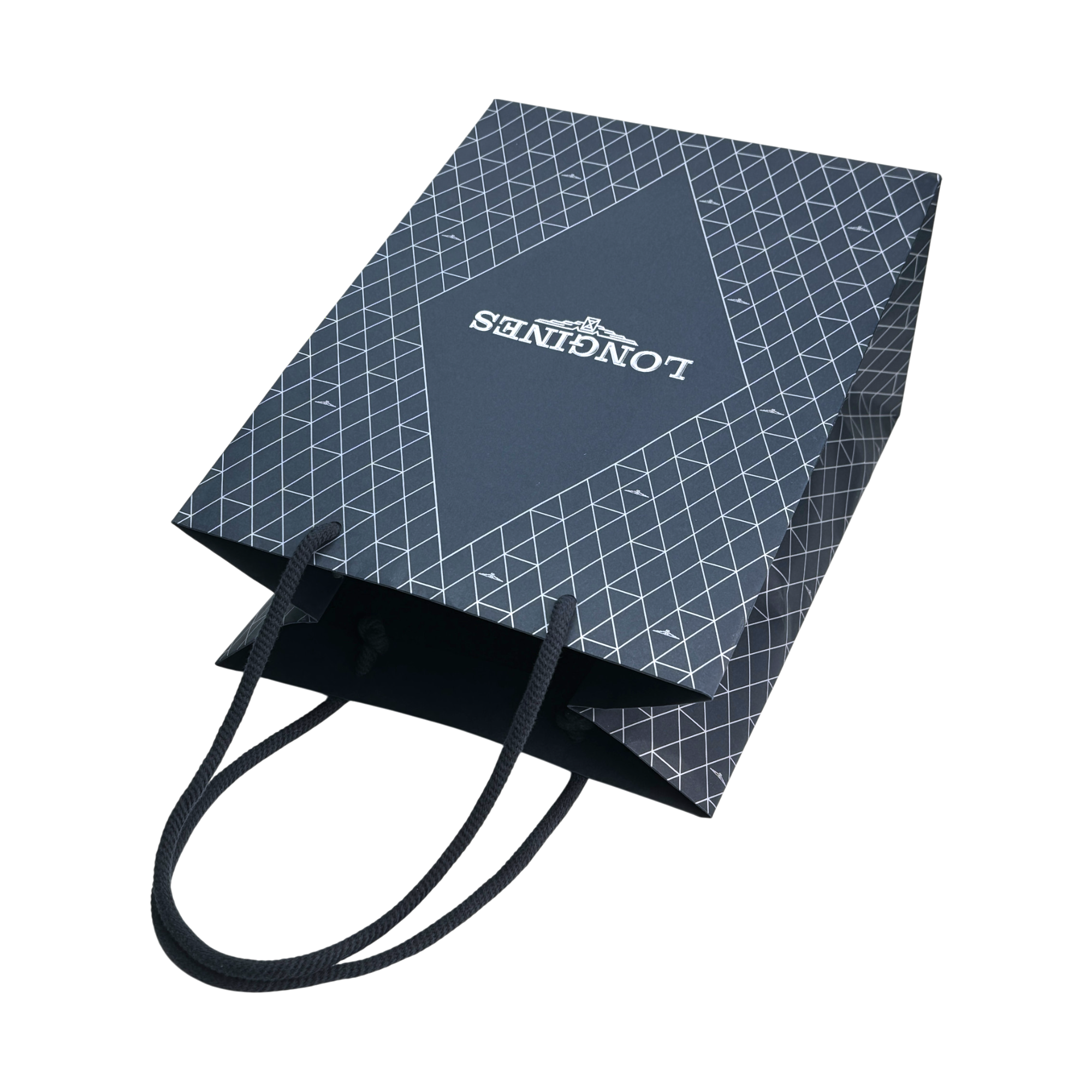 Longines Papier Tasche Tüte Verkaufstasche Tragetasche Blau