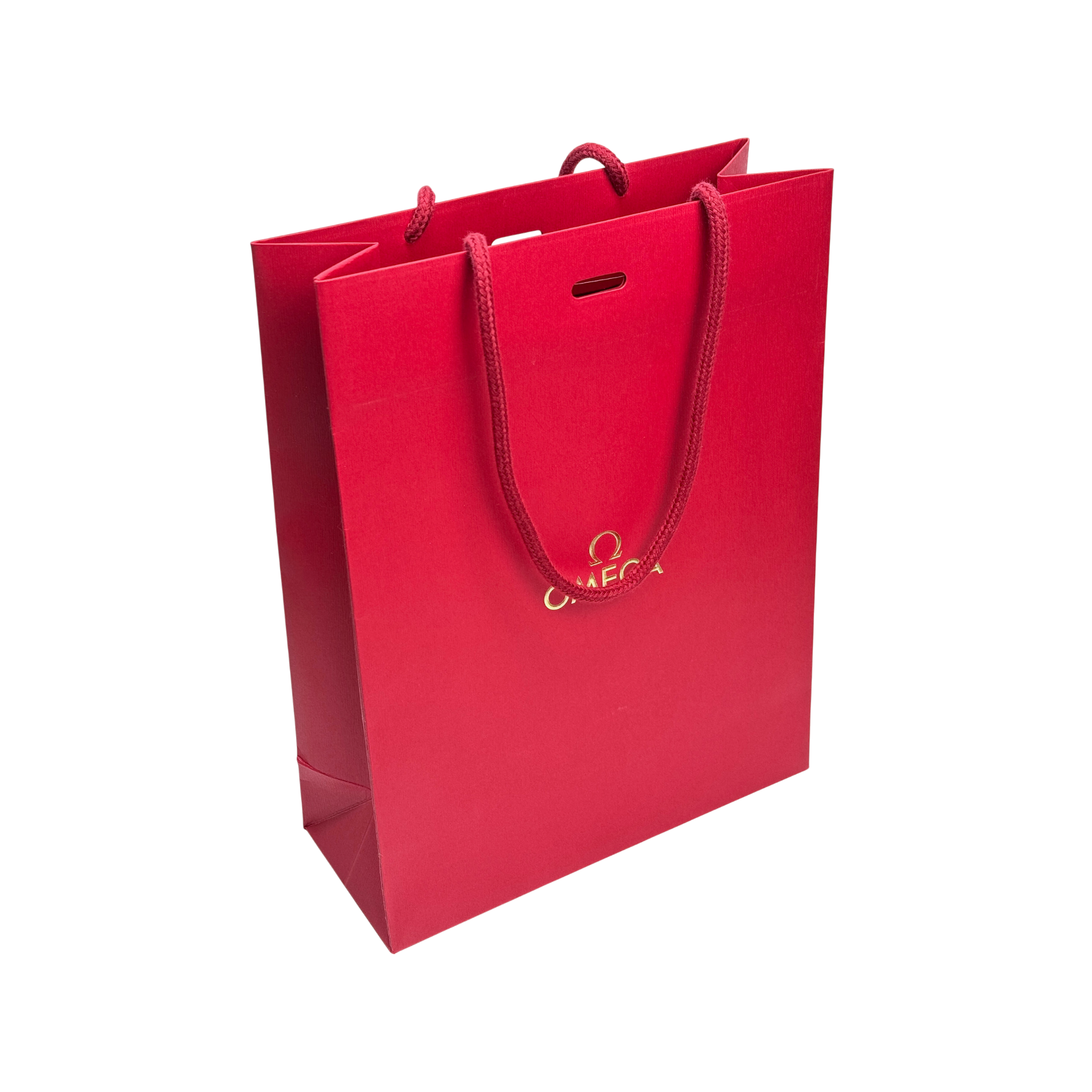 Omega Papier Tasche Tüte Verkaufstasche Tragetasche Rot