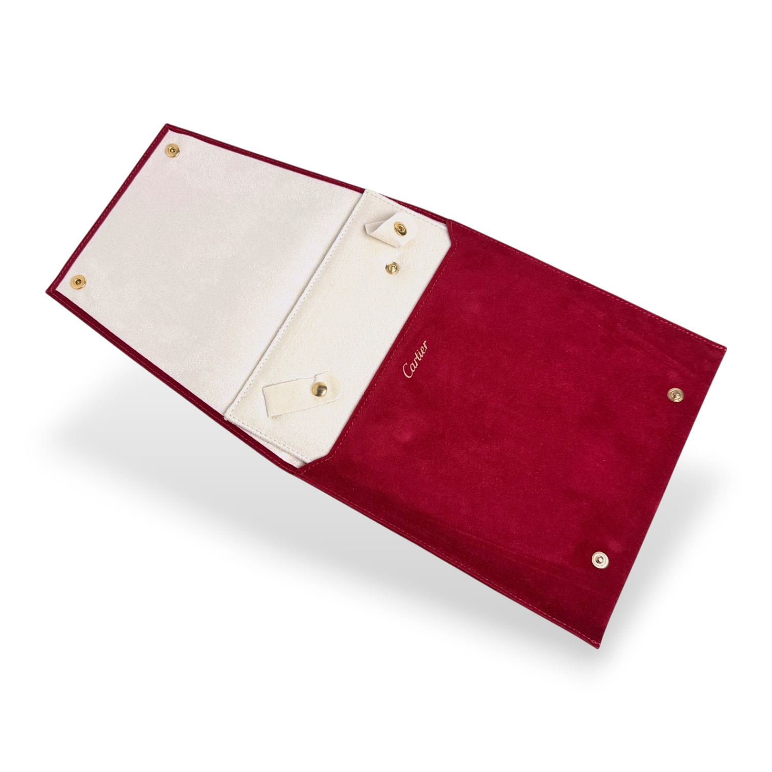 Cartier Kettenetui Stoffetui Reiseetui Etui für Kette Rot travel case pouch red