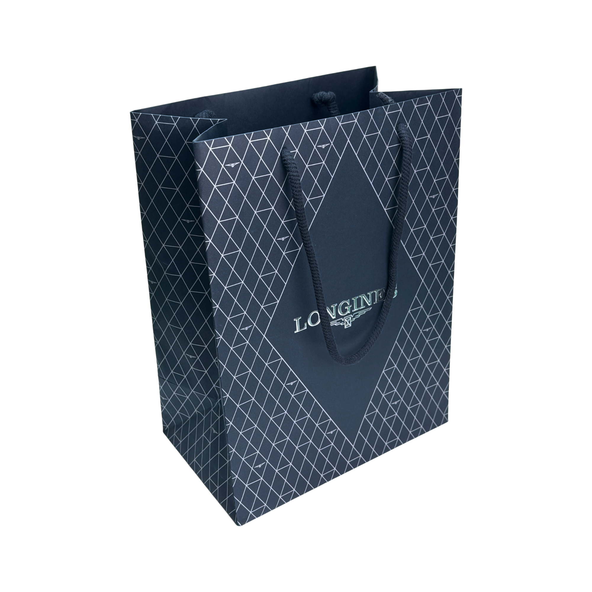 Longines Papier Tasche Tüte Verkaufstasche Tragetasche Blau