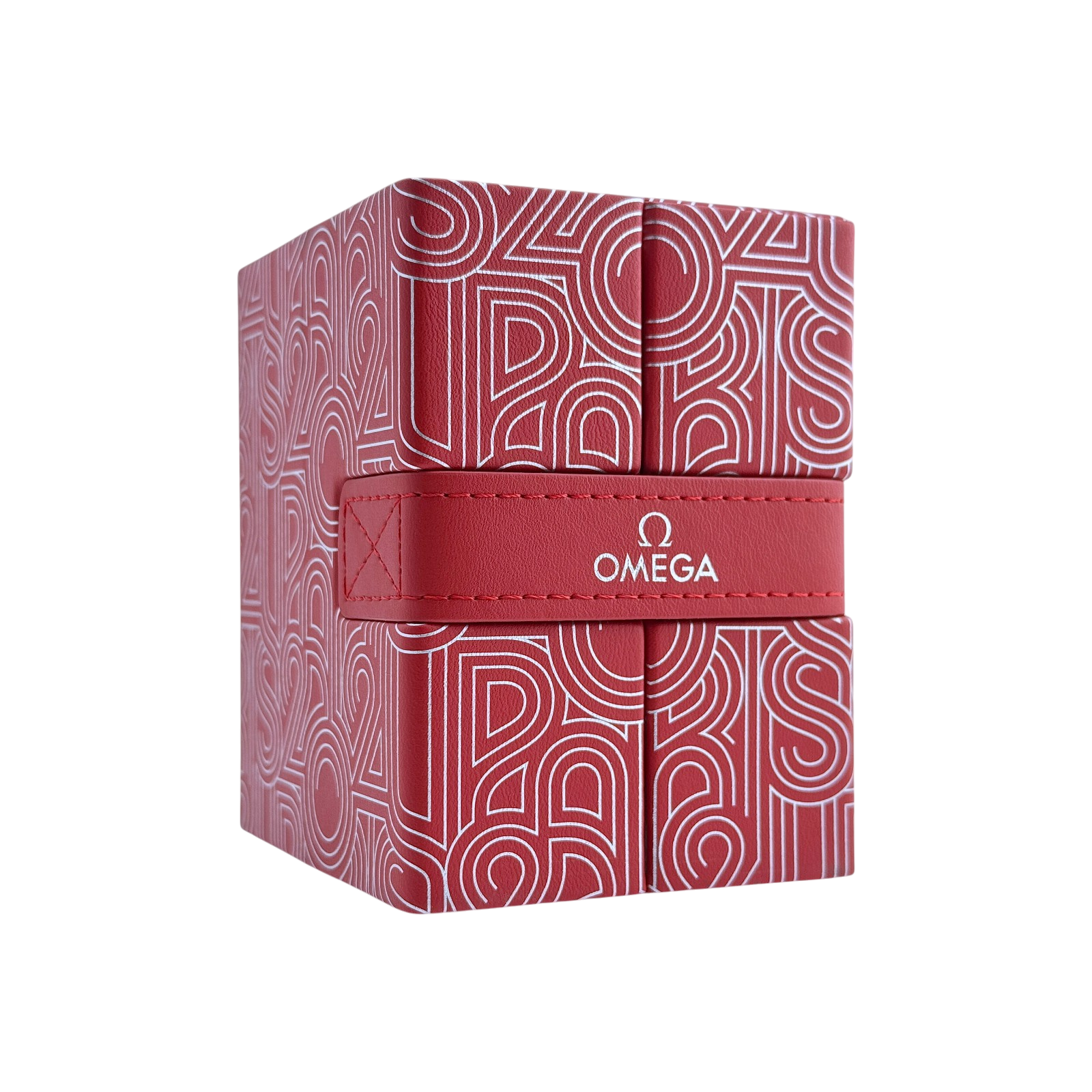 Omega Uhrenetui Etui Reiseetui Reisebox Box Paris Olympics 2024 Rot travel pouch