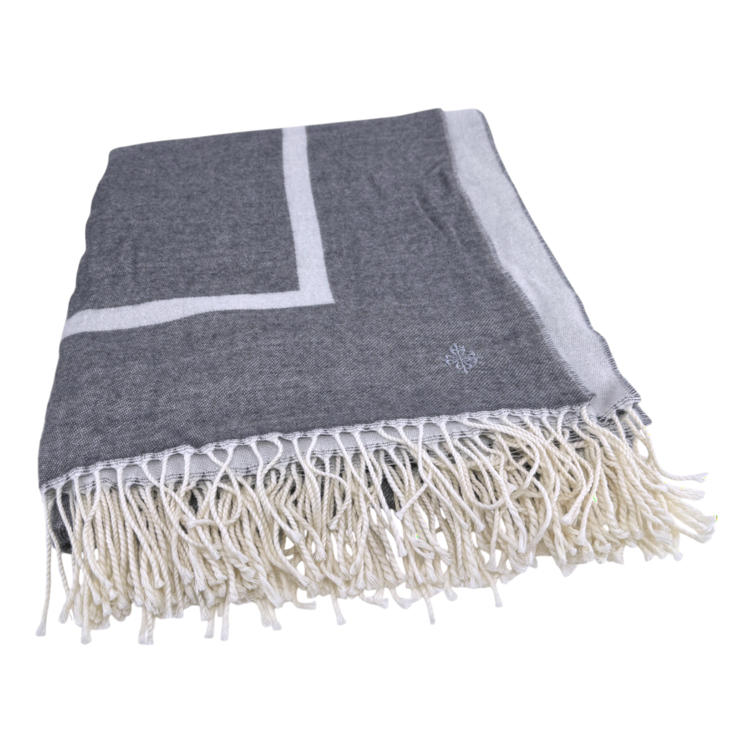 Patek Philippe Wohndecke Couchdecke Decke 100% Schurwolle Grau blanket gray