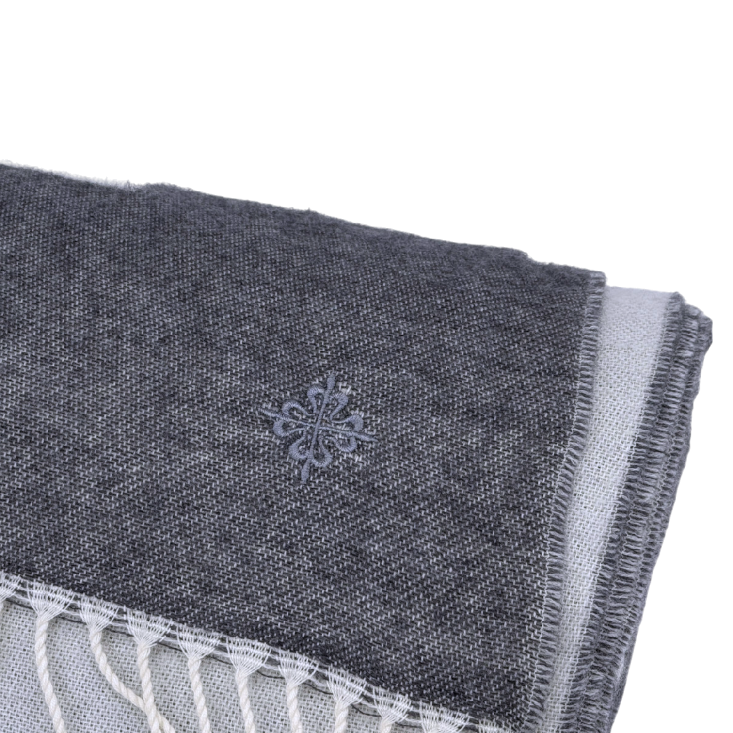 Patek Philippe Wohndecke Couchdecke Decke 100% Schurwolle Grau blanket gray