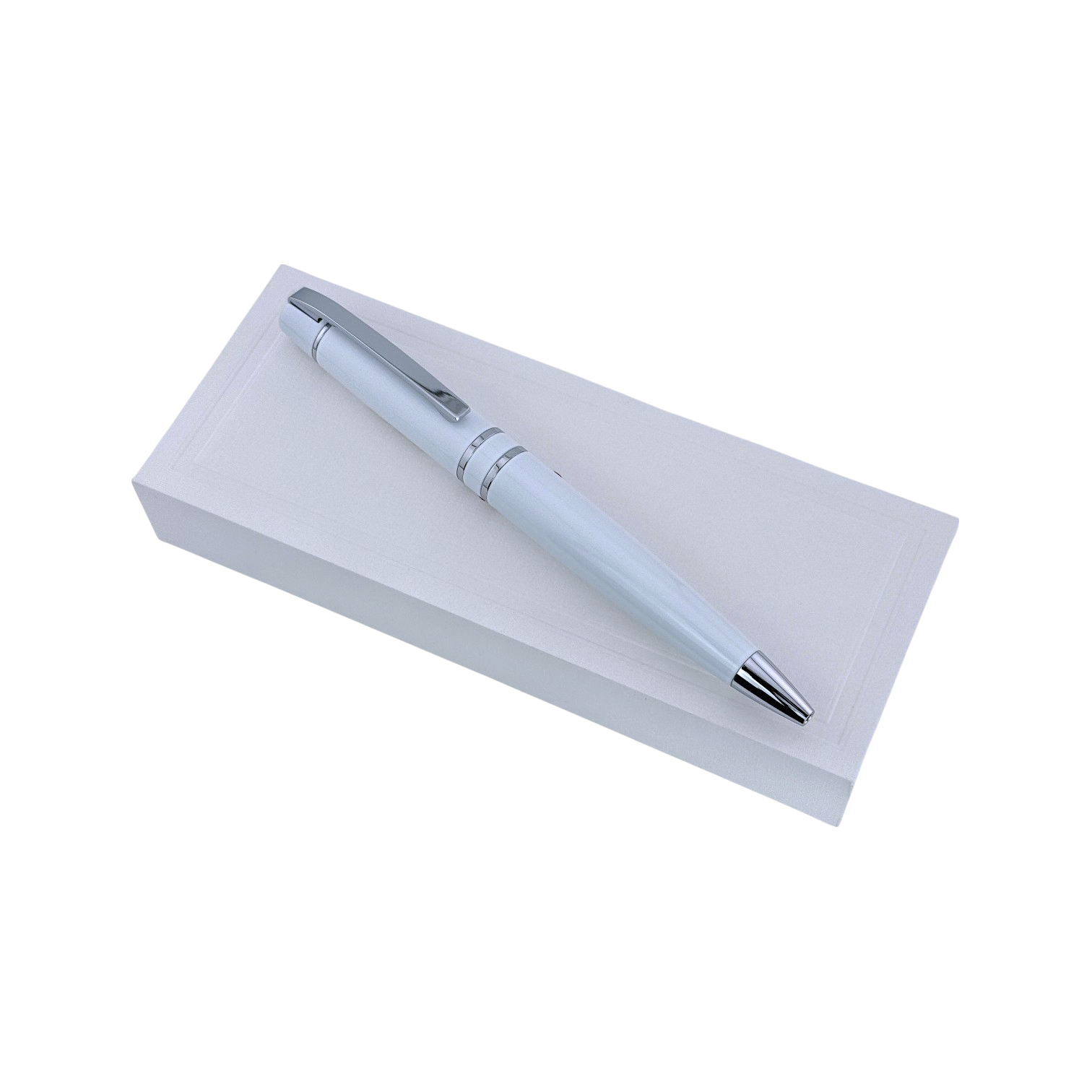Omega Kugelschreiber Kuli Stift Schreiber Weiß ballpoint pen white