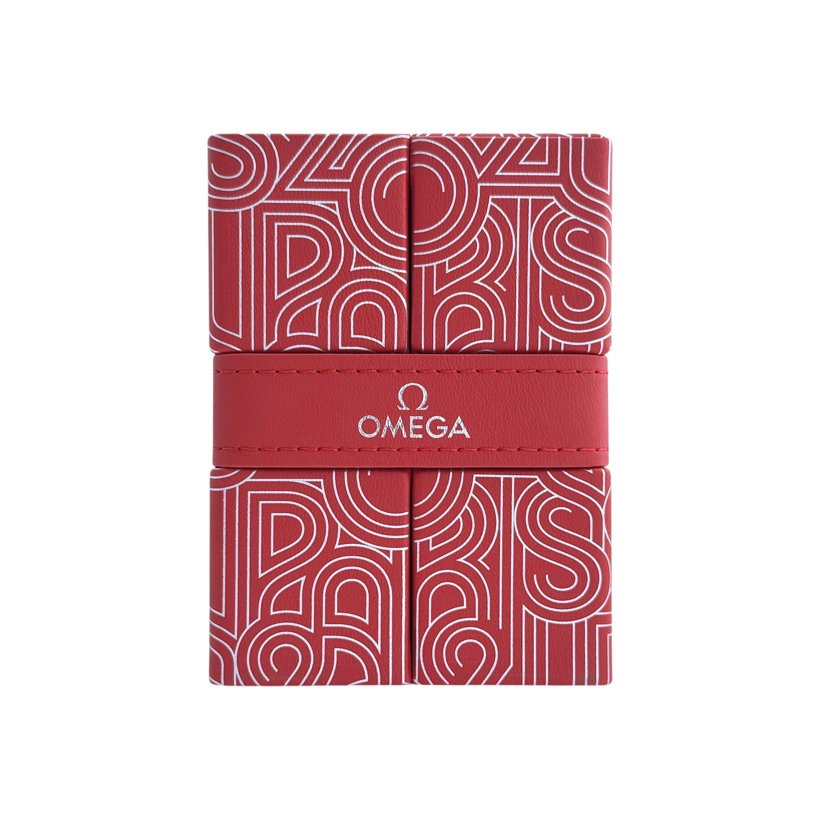 Omega Uhrenetui Etui Reiseetui Reisebox Box Paris Olympics 2024 Rot travel pouch