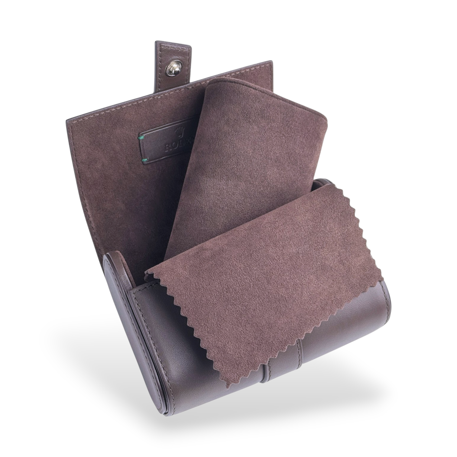 Rolex 2er-Uhrenetui Etui Reiseetui Leder Braun mit Umkarton