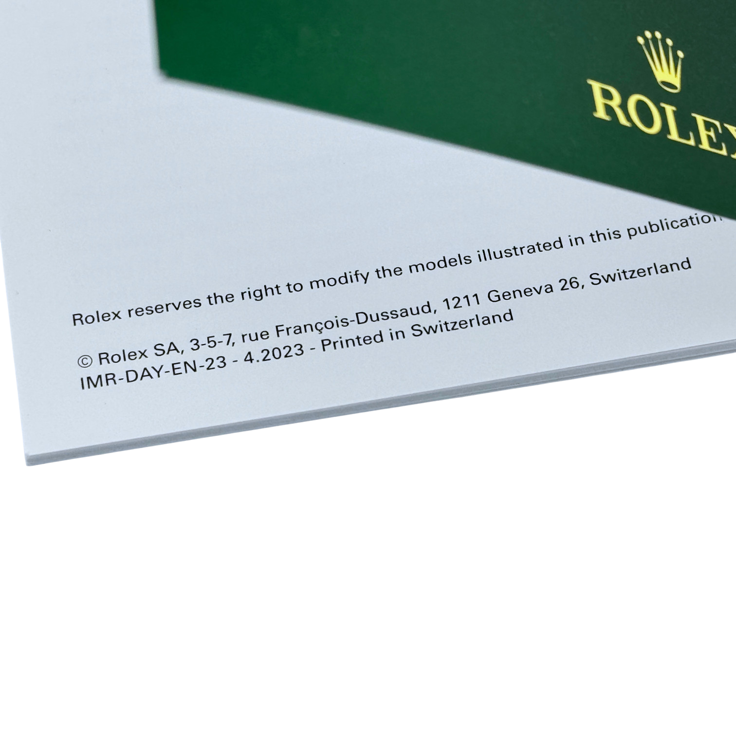 Rolex Cosmograph Daytona Handbuch booklet Englisch Ref. IMR-DAY-EN-23 - 4.2023