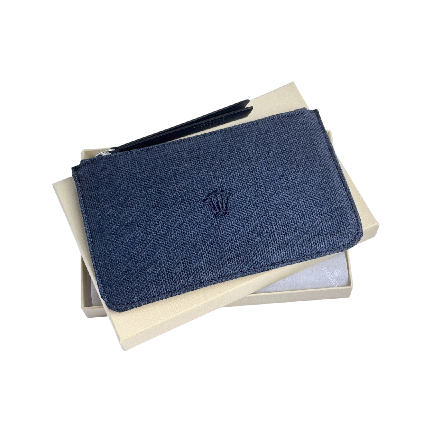 Rolex Etui Kartenetui kleine Clutch Brieftasche Reiseetui Pochette Blau case