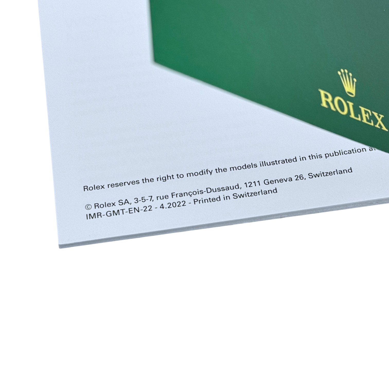 Rolex GMT-Master II Handbuch booklet Englisch Ref. IMR-GMT-EN-22 - 4.2022