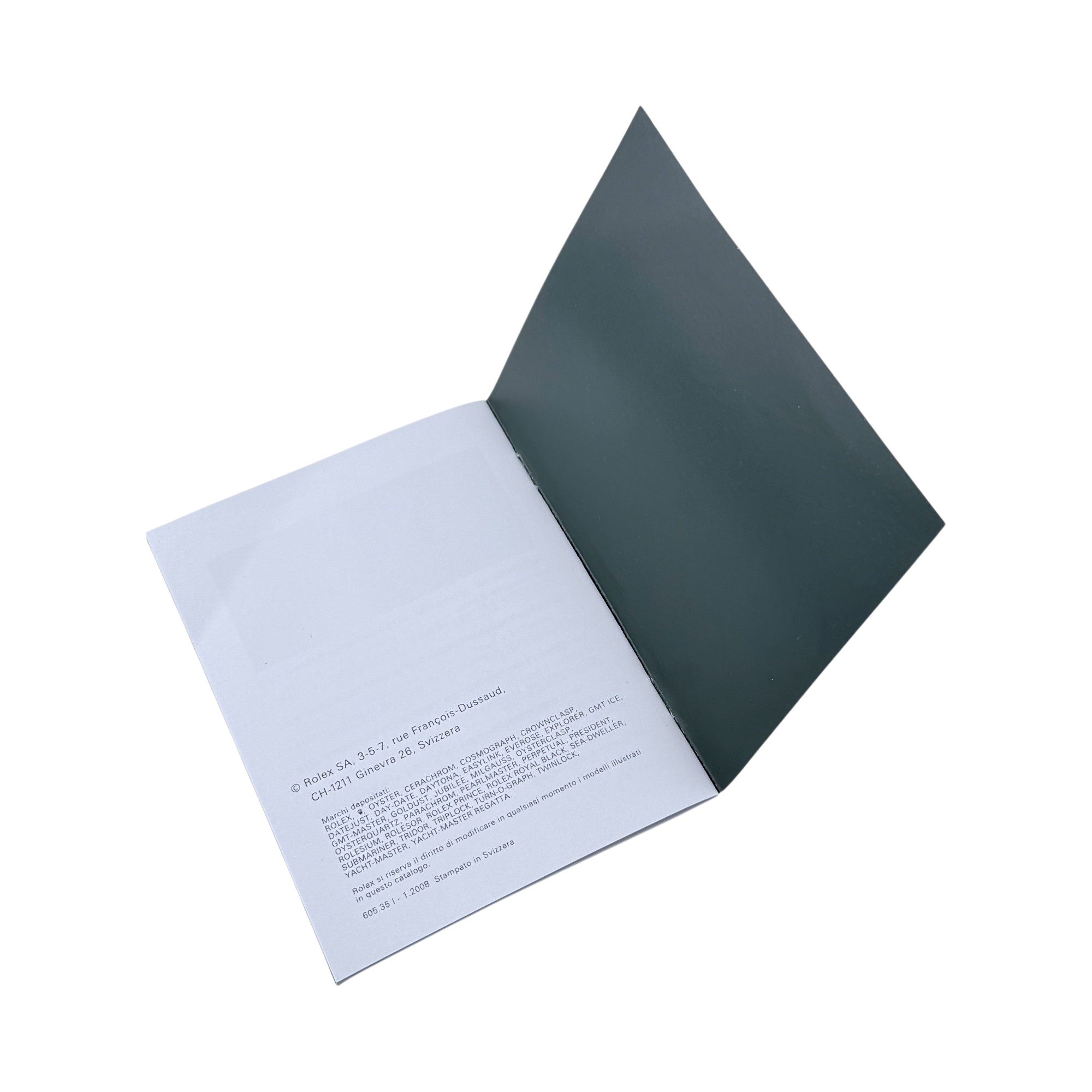 Rolex Milgauss Handbuch Anleitung booklet Italienisch Ref. 605.35 I - 1.2008