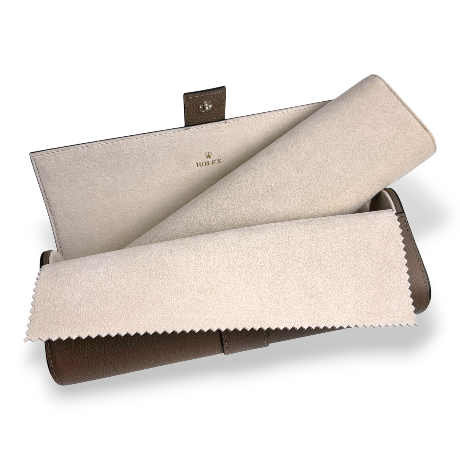 Rolex Uhrenrolle Uhrenetui Reiseetui mit Umkarton Beige für 1 - 5 Uhren