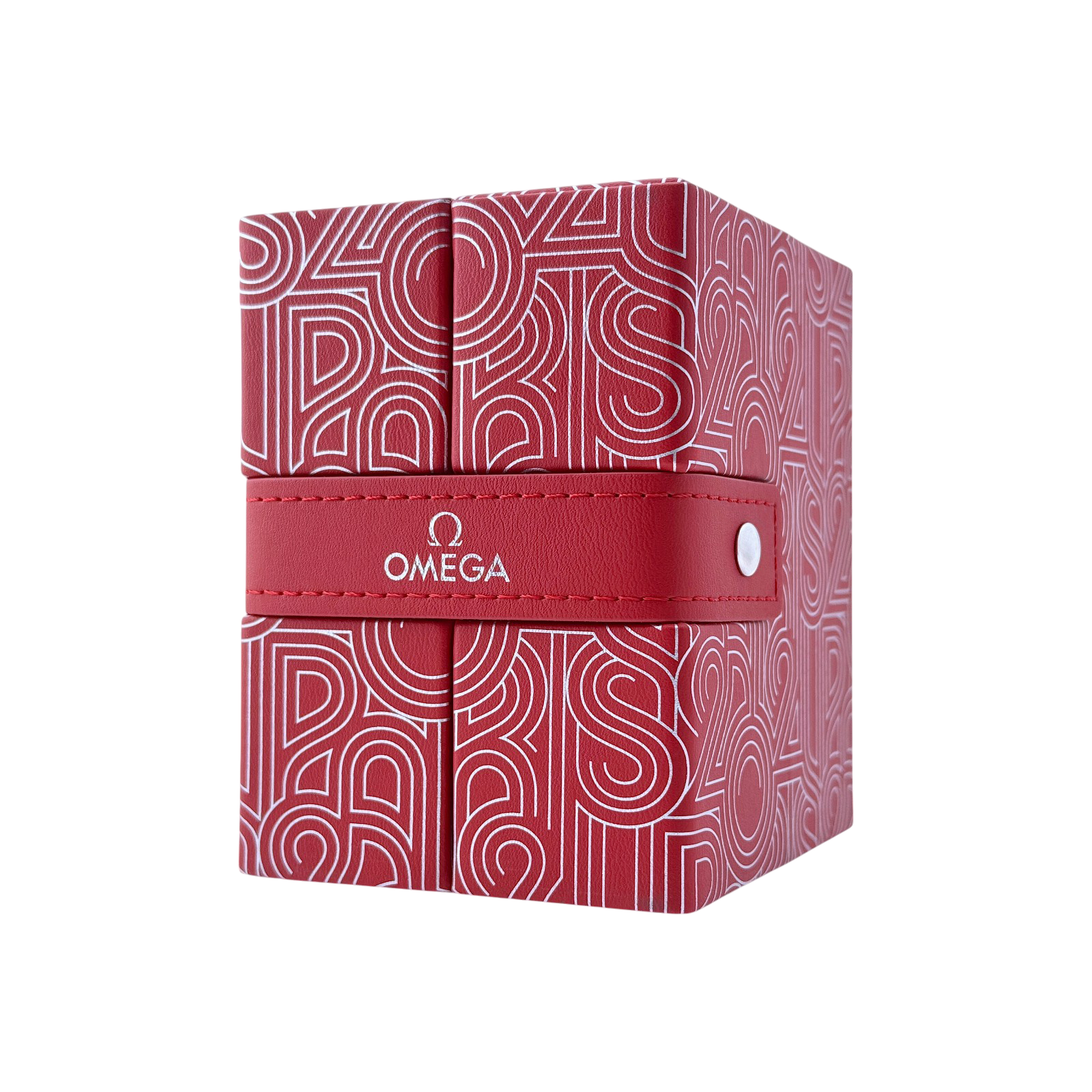 Omega Uhrenetui Etui Reiseetui Reisebox Box Paris Olympics 2024 Rot travel pouch