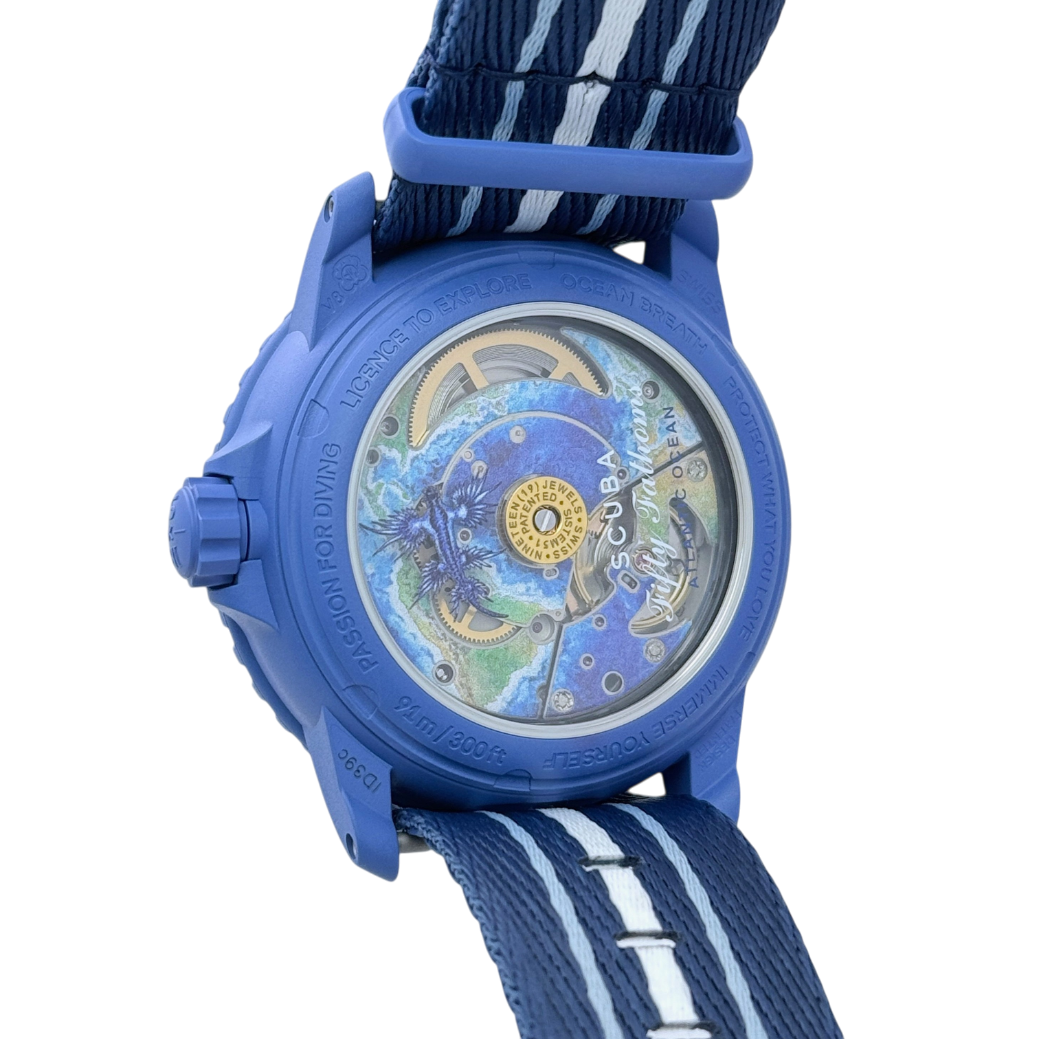 Swatch x Blancpain Scuba Fifty Fathoms Atlantic Ocean Armbanduhr SO35A100