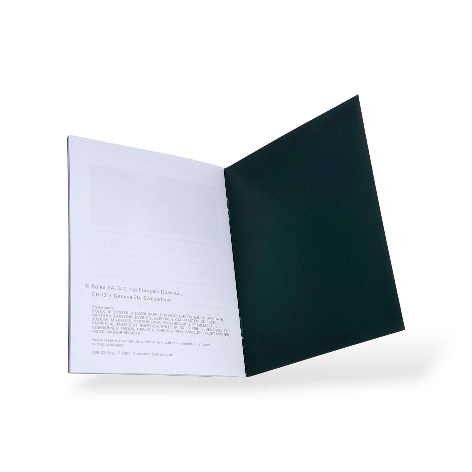 Rolex GMT-Master II Booklet Englisch Ref. 596.02 Eng - 7.2007