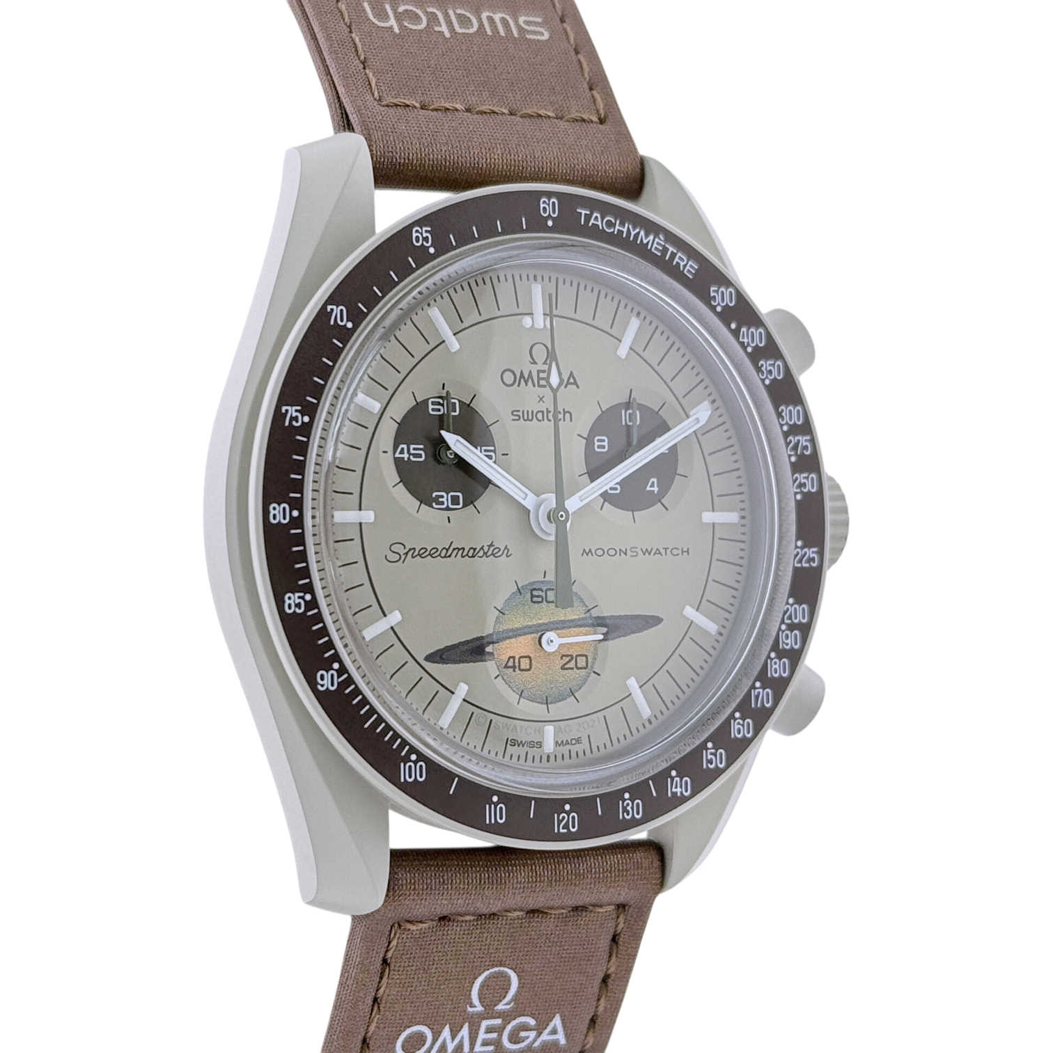 Swatch x Omega MoonSwatch Mission to Saturn Armbanduhr 42 mm Ref SO33T100