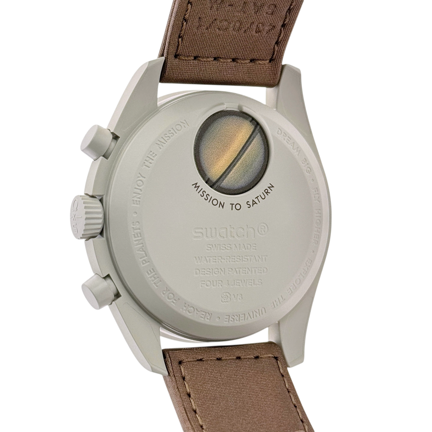Swatch x Omega MoonSwatch Mission to Saturn Armbanduhr 42 mm Ref SO33T100