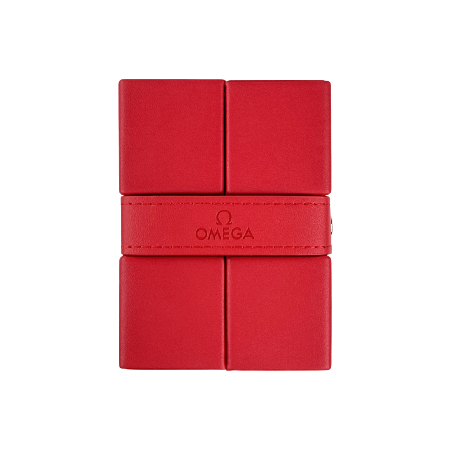 Omega Uhrenetui Etui Reiseetui Reisebox Box Roter Schriftzug travel pouch case