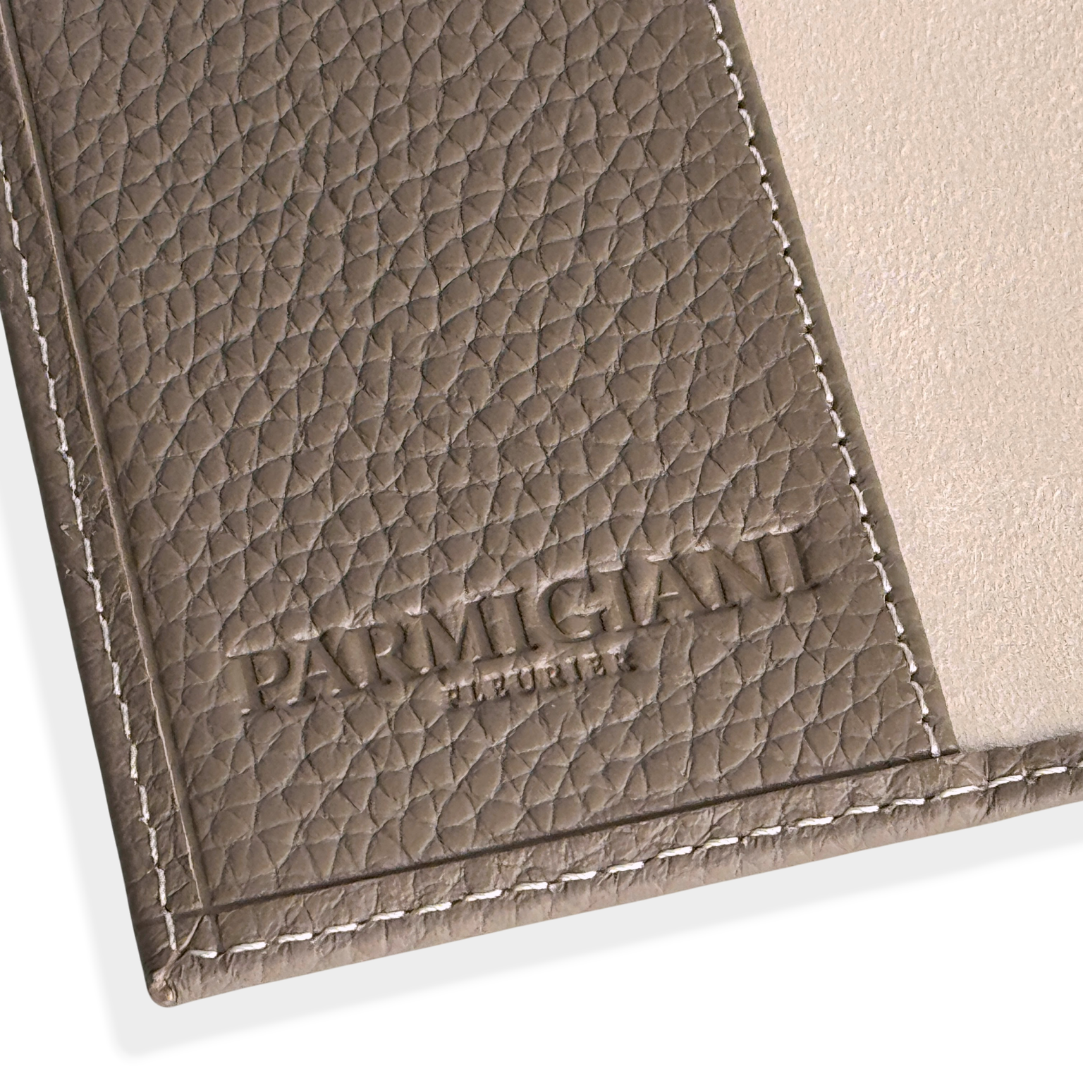 Parmigiani Fleurier Leder Portemonnaie Reisepasshülle Beige