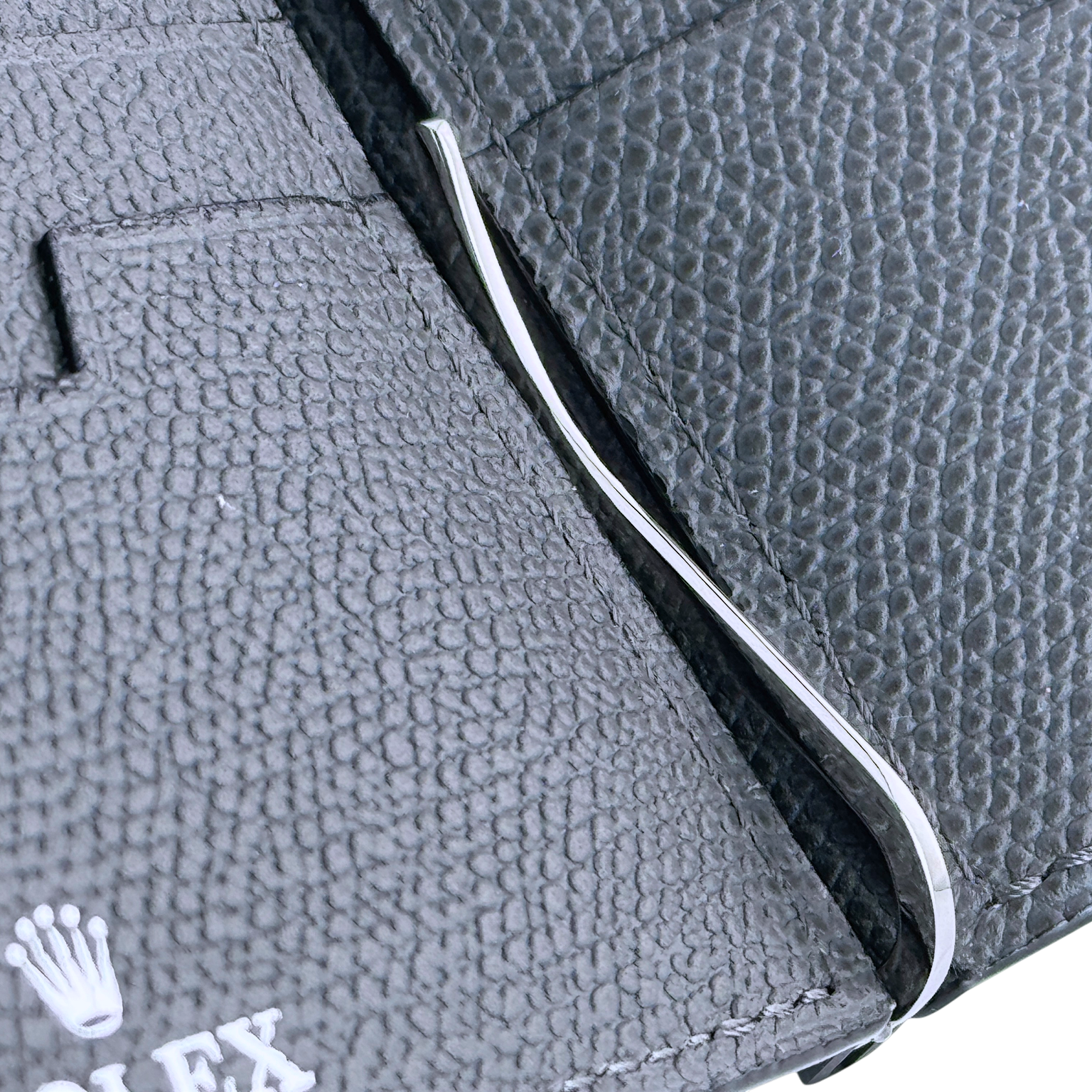 Rolex Leder Portemonnaie Brieftasche Geldbeutel mit Geldclip Grau wallet leather