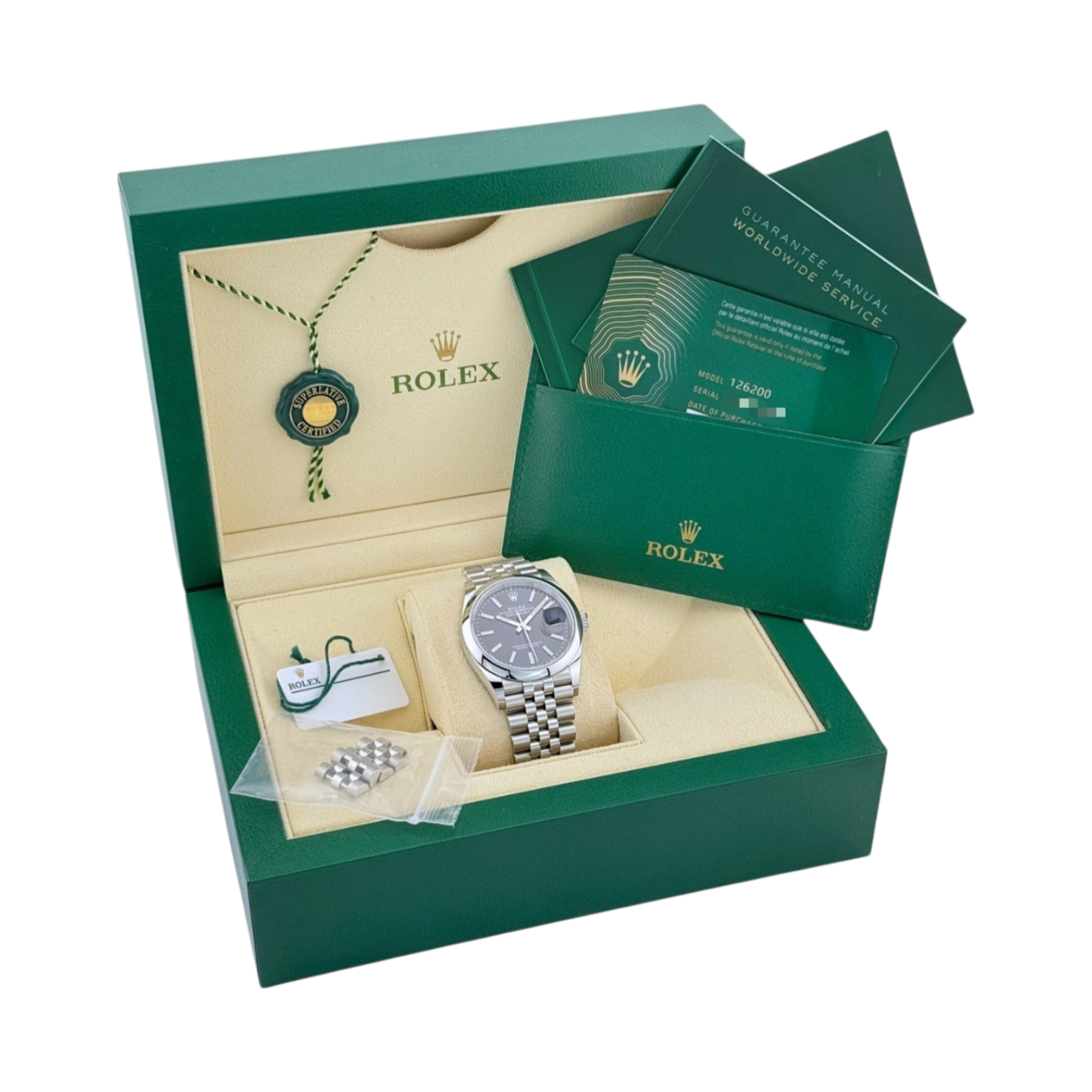 Rolex Oyster Datejust 36 Jubilee Herrenuhr Automatik Schwarz black dial 126200