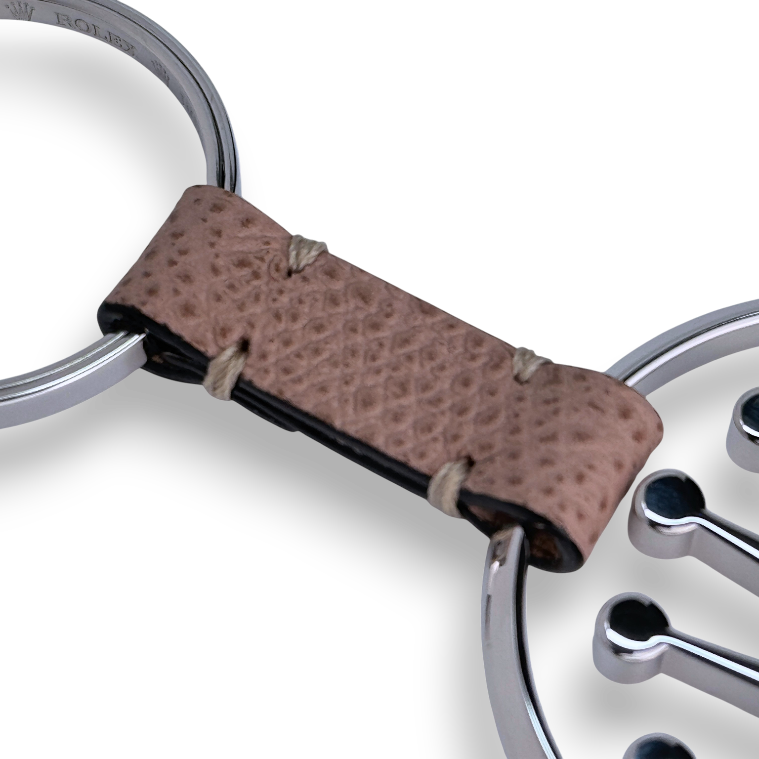 Rolex Edelstahl, Leder Schlüsselanhänger Anhänger in Silber, Braun