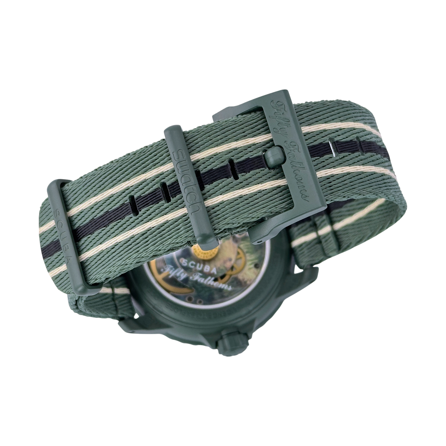 Swatch x Blancpain Scuba Fifty Fathoms Green Abyss Armbanduhr Ref. SO35G100