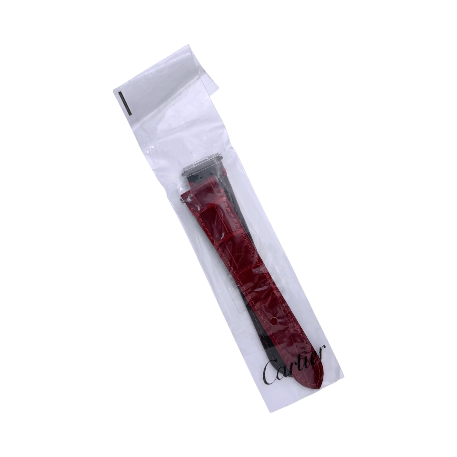 Cartier Alligatorleder Armband Rot 19 mm - Uhrenarmband Ref. KD7HJACX