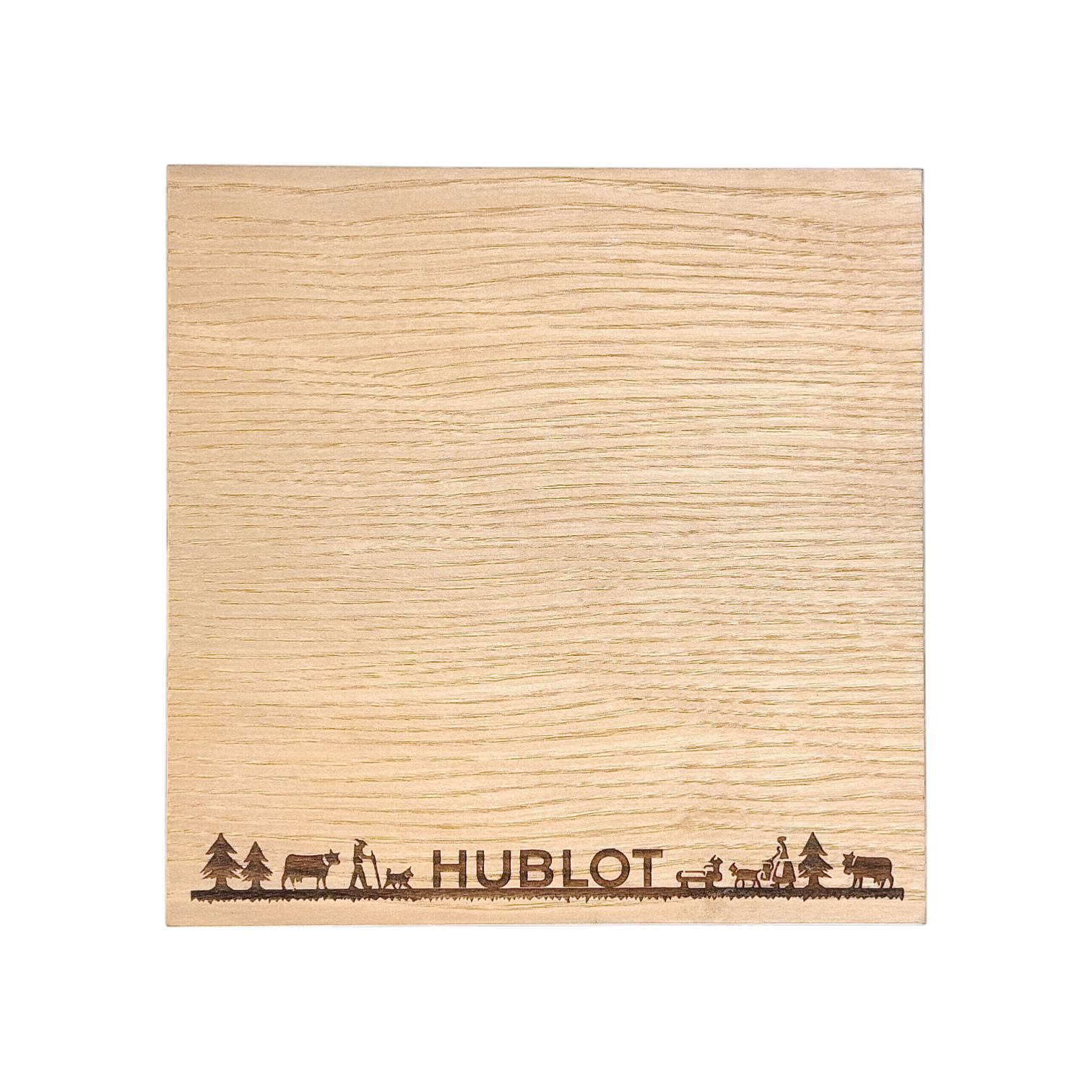 Hublot Holzschachtel Aufbewahrungsbox, Schatulle aus Holz Braun 19x19 cm