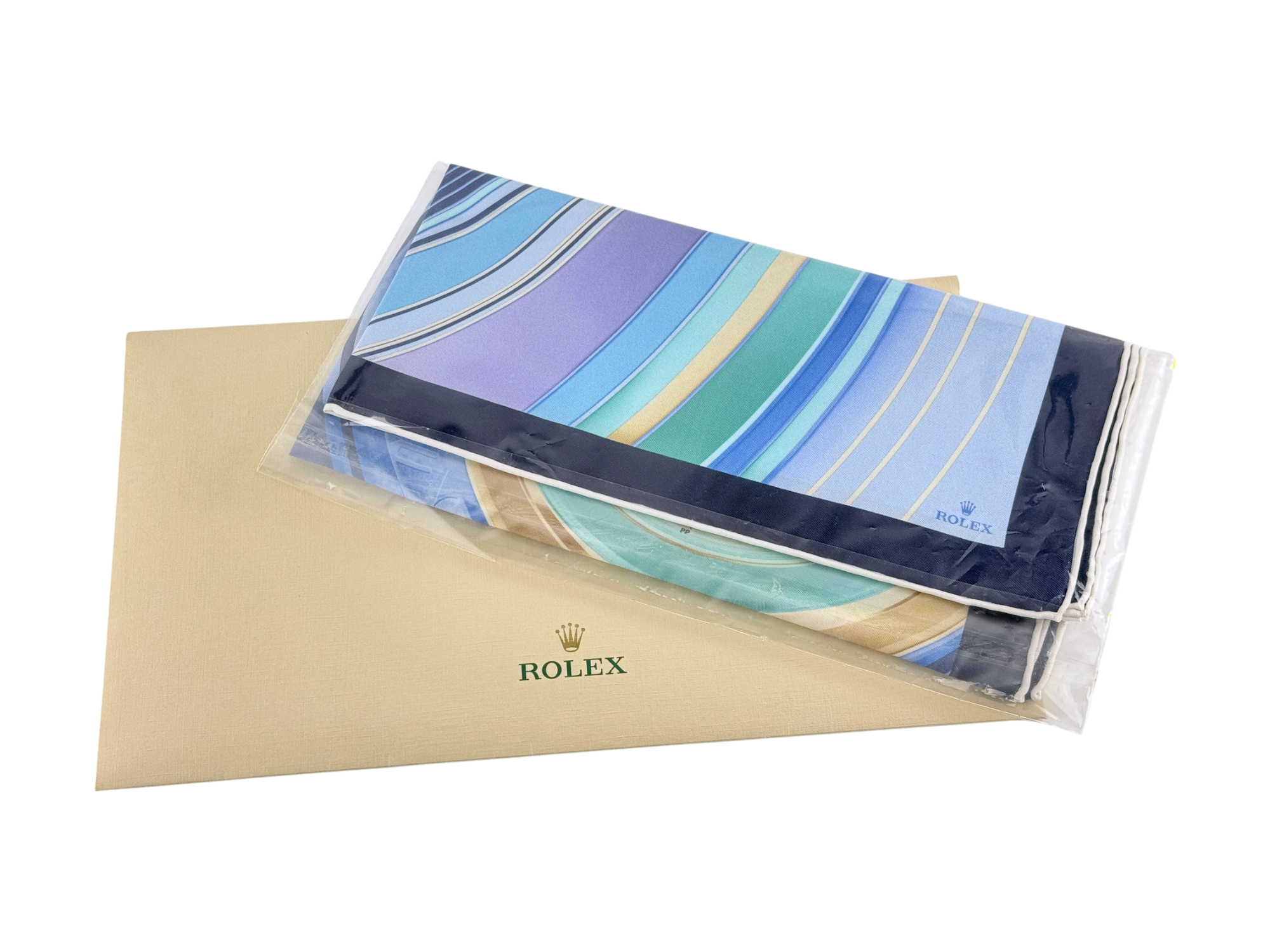 Rolex Seidentuch 100 % Seide Blau