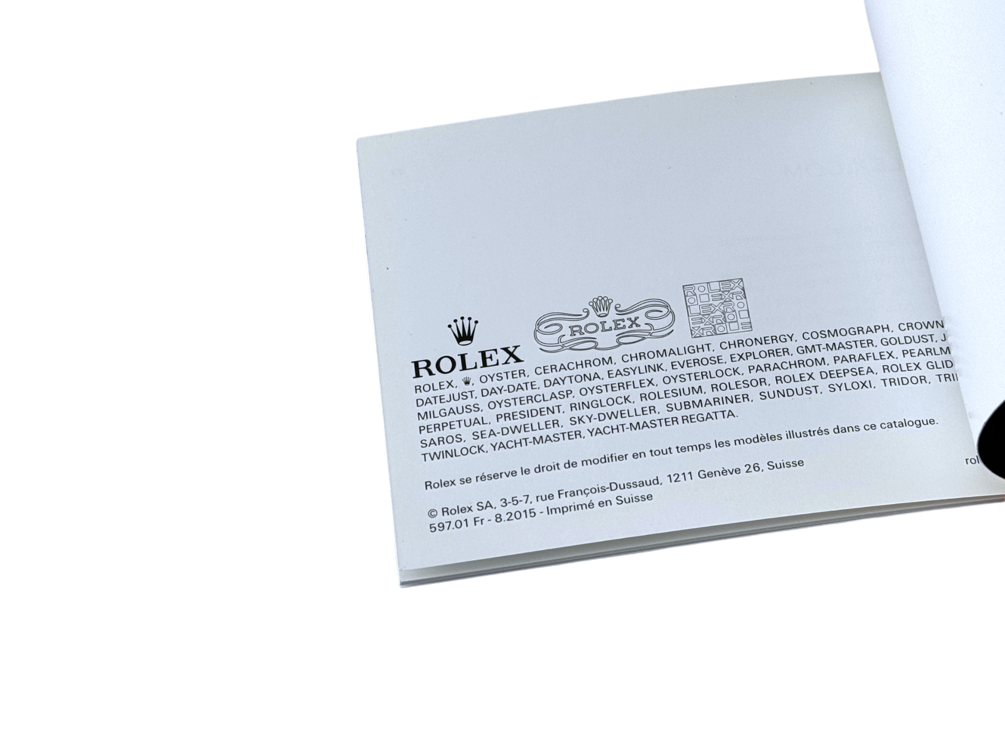 Rolex Explorer II Booklet French 597.01 Fr - 8.2015