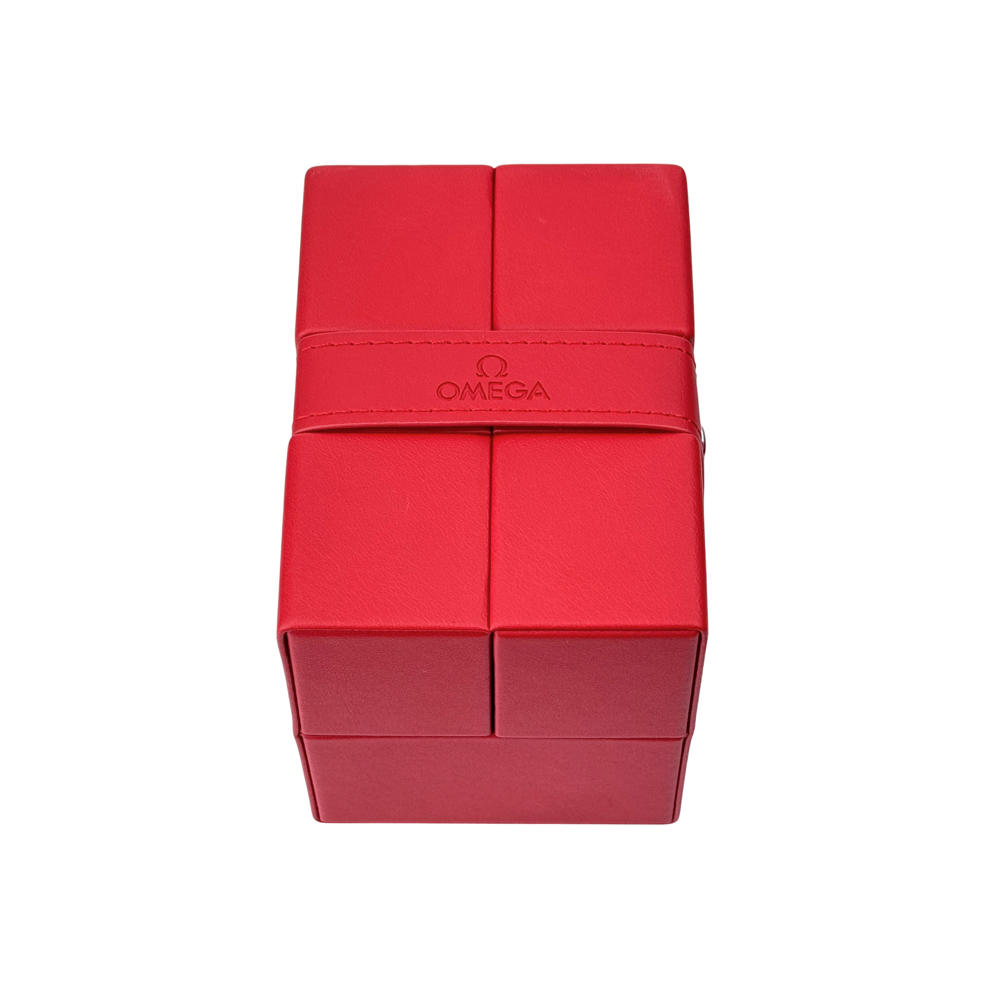 Omega Uhrenetui Rot ohne Umkarton, Roter Schriftzug