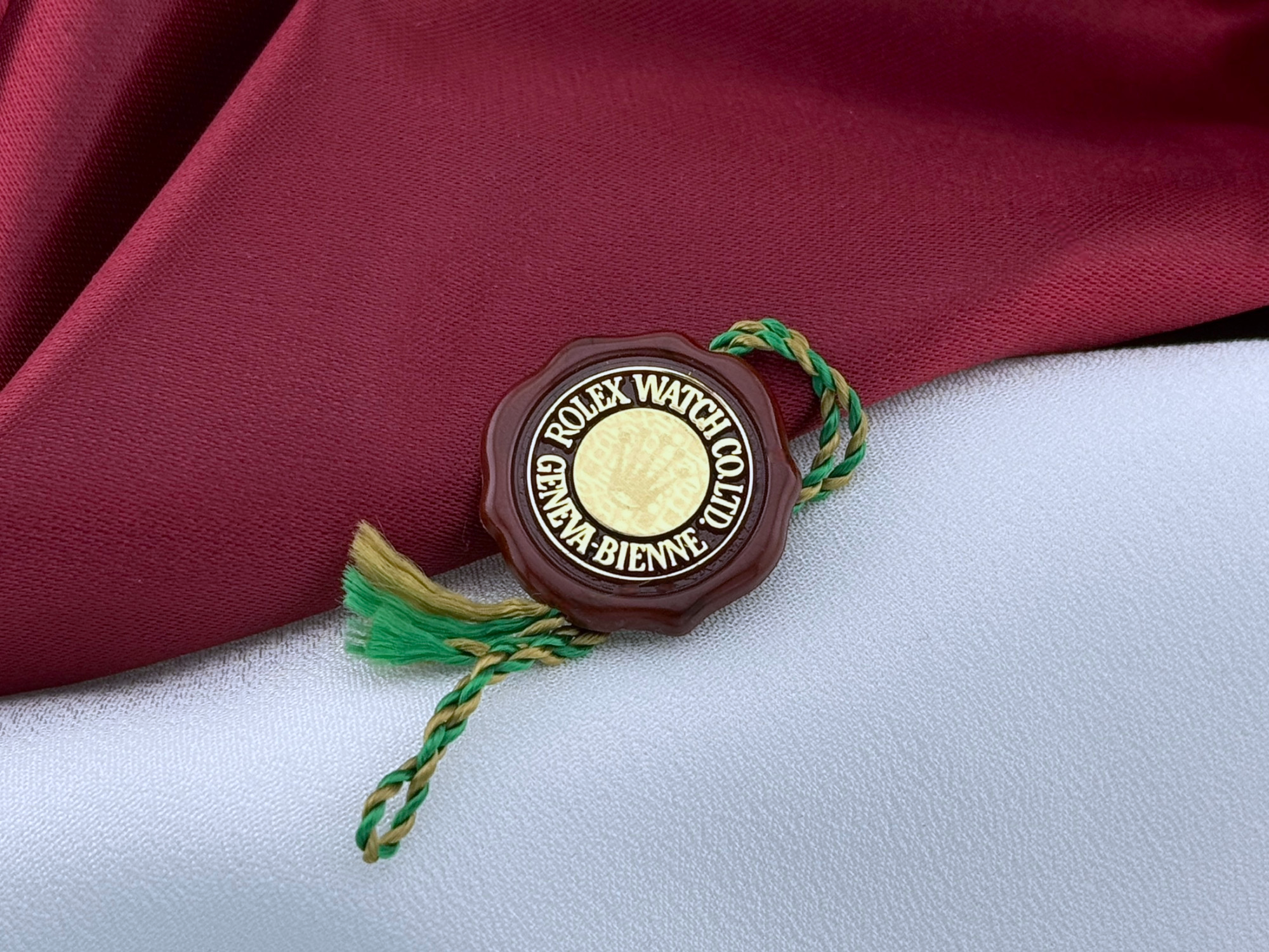 Rolex Officially Certified Chronometer Hang Tag Single Crown Red 1989 - 2000