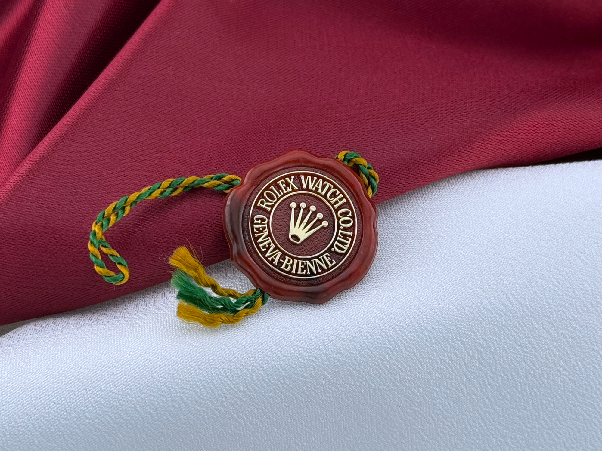 Rolex Officially Certified Chronometer Hang Tag "frog foot" Red 1960's - 1970's