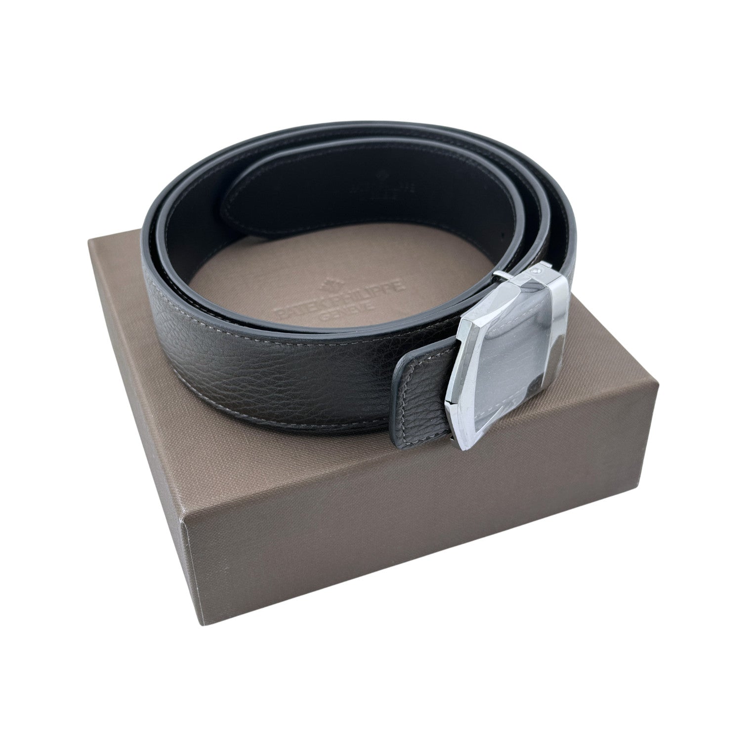 Patek Philippe Leather Men's Belt Dark Brown
