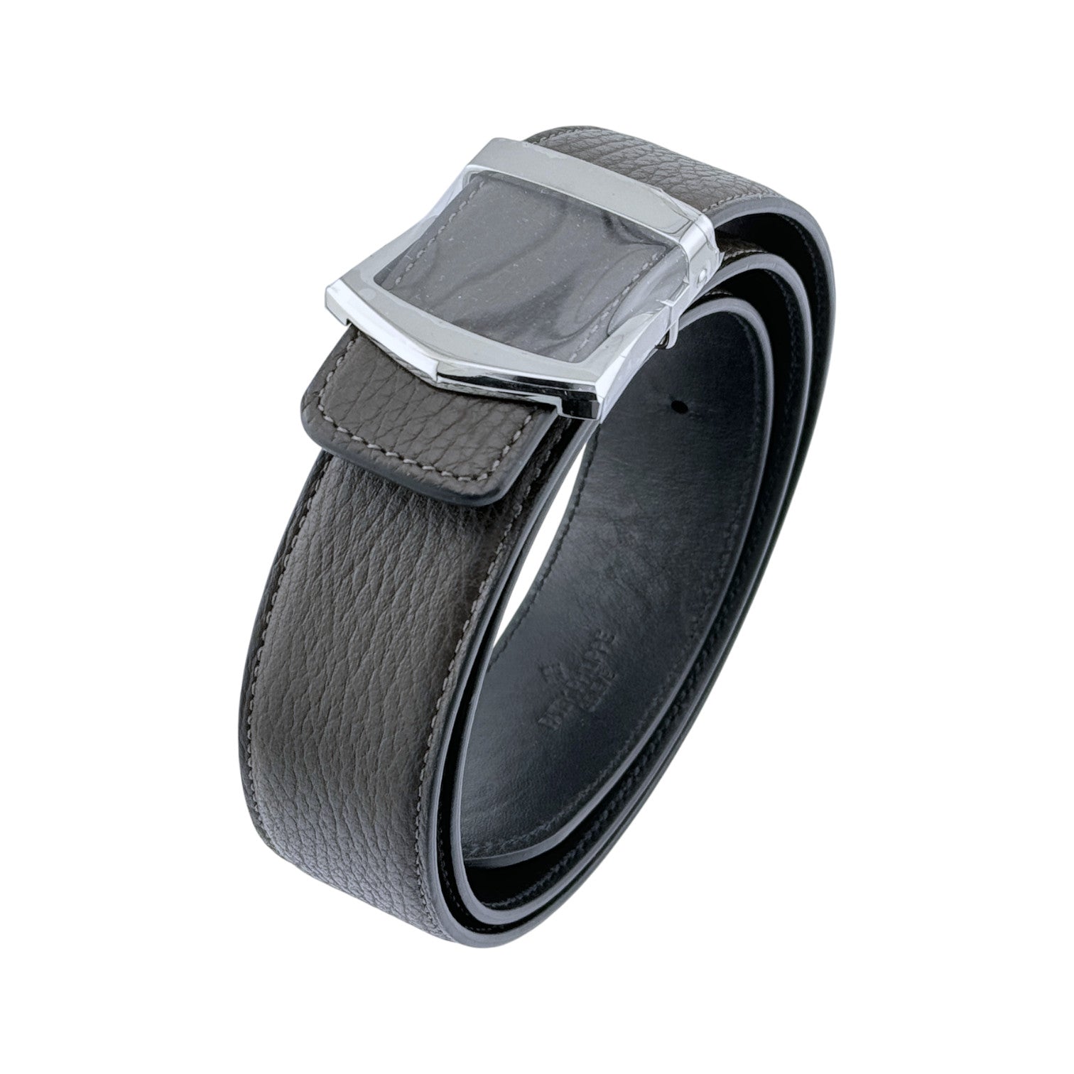 Patek Philippe Leather Men's Belt Dark Brown