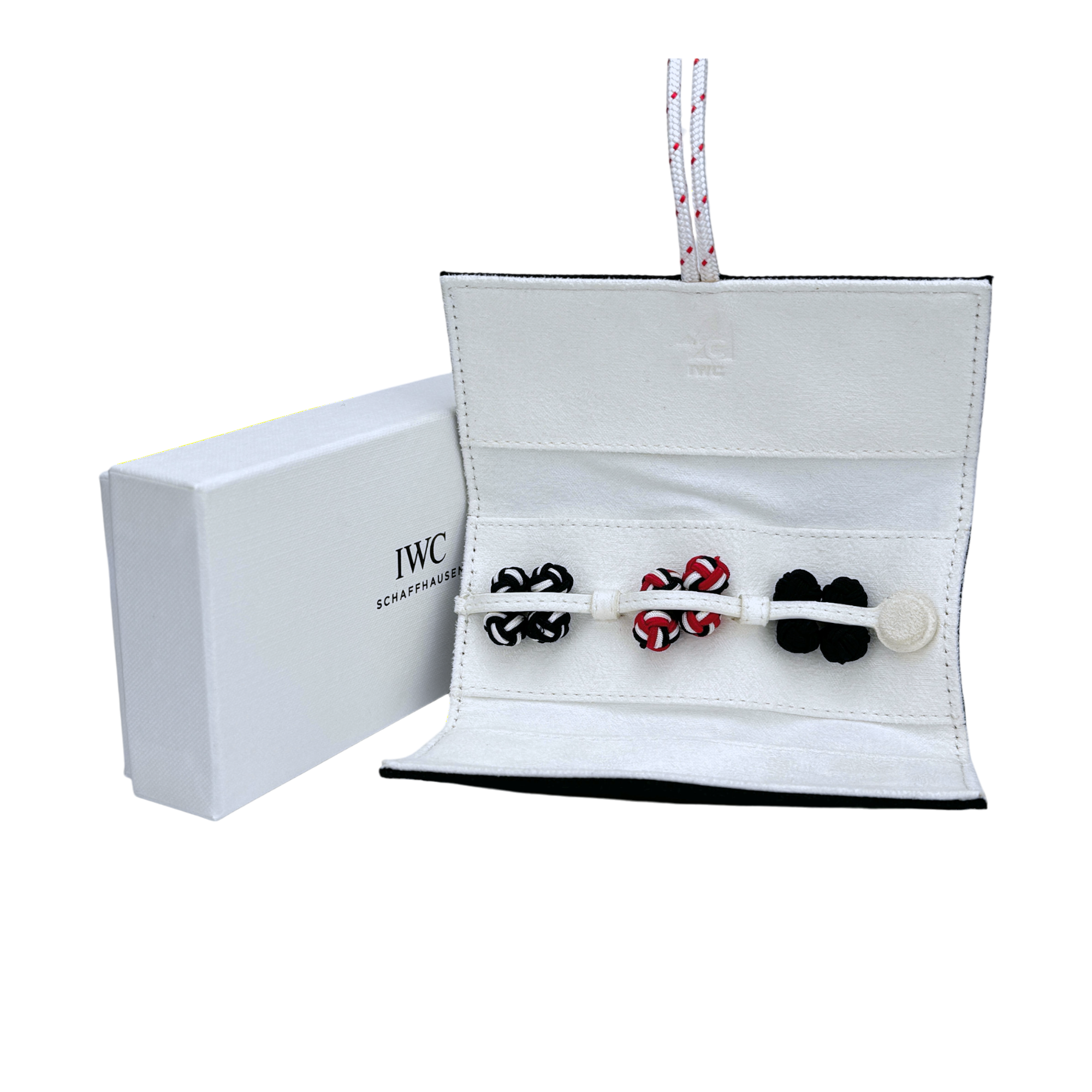 IWC-Schaffhausen Knoten Manschettenknöpfe Set Stoffknoten Seidenknoten cufflinks