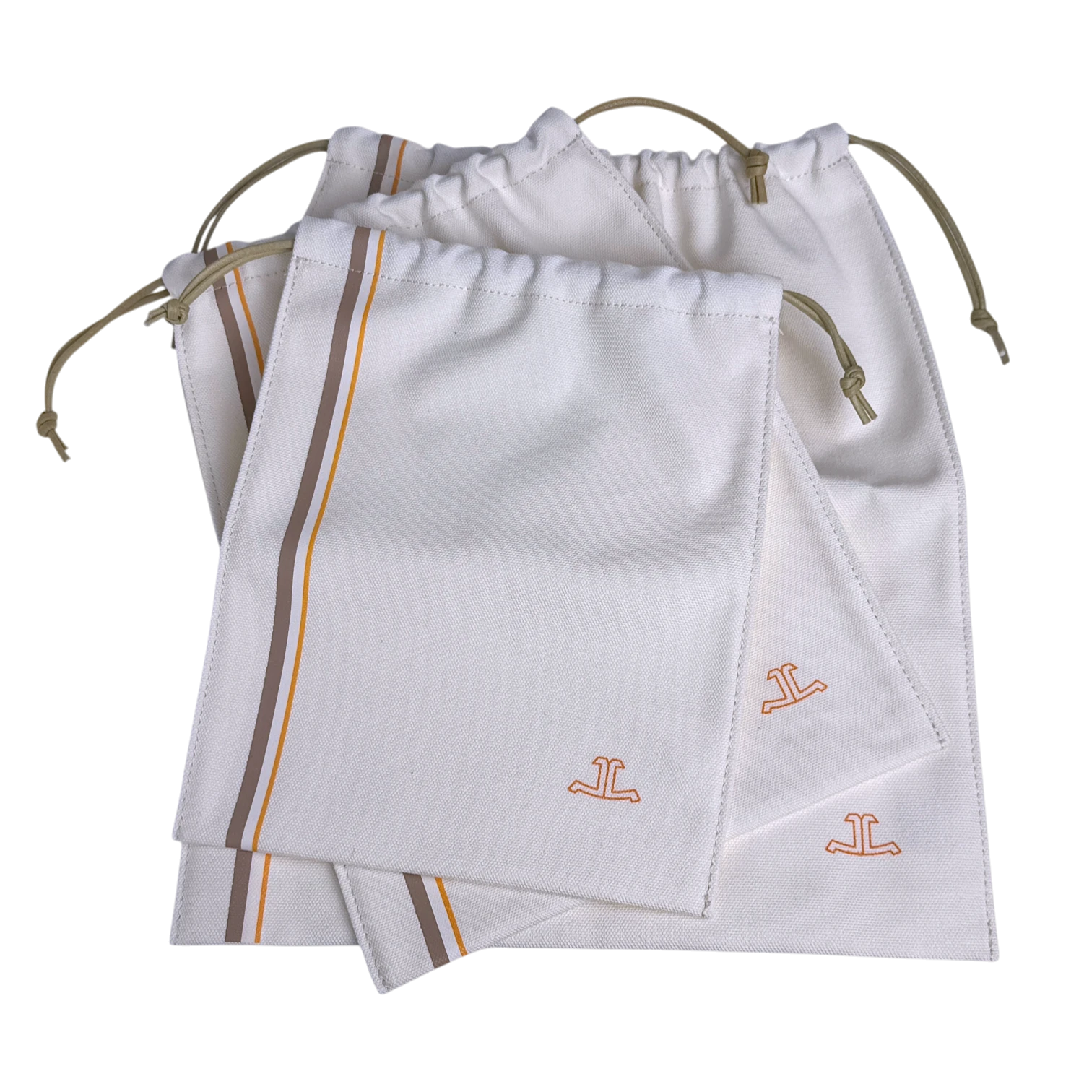 Jaeger-LeCoultre 3-Teile-Reisebeutel-Set Weiß/Beige