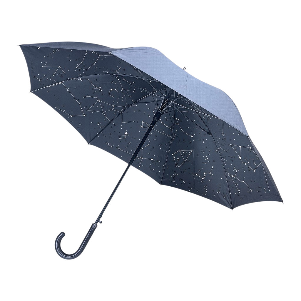 Jaeger-LeCoultre Stockschirm, Regenschirm Schwarz mit Sternenbild-Motiv