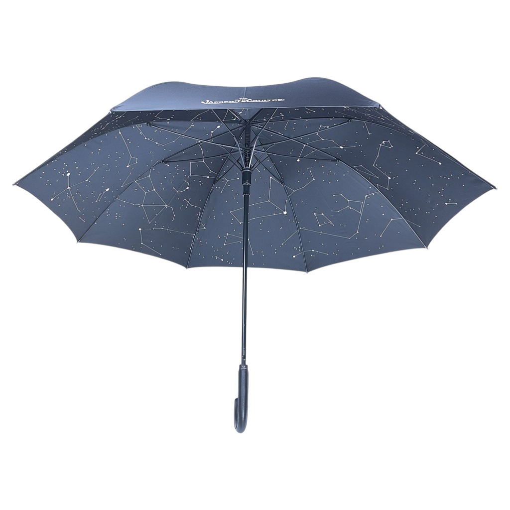 Jaeger-LeCoultre Stockschirm, Regenschirm Schwarz mit Sternenbild-Motiv