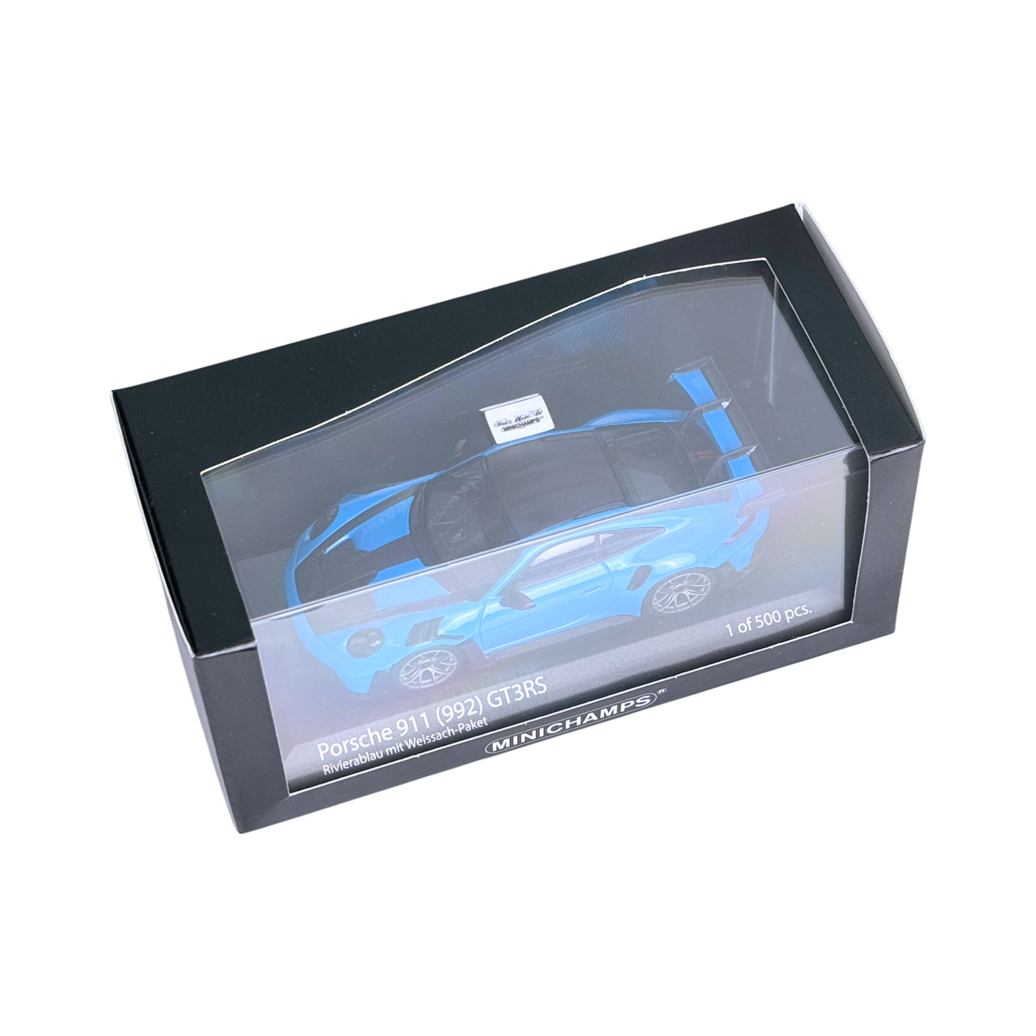 Minichamps Porsche 911 (992) GT3RS Rivierablau 1:43 Modellauto OVP