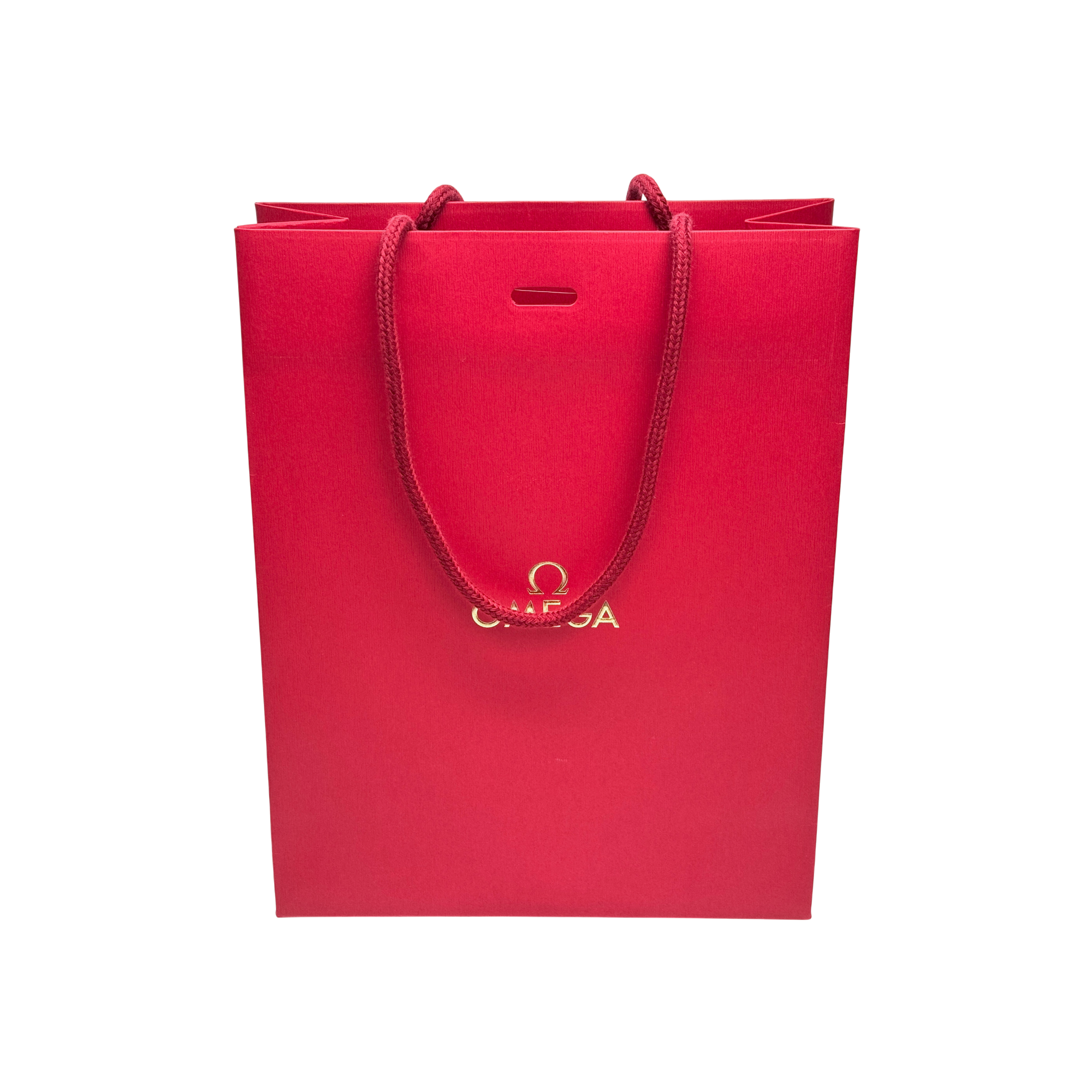 Omega Papier Tasche Tüte Verkaufstasche Tragetasche Rot