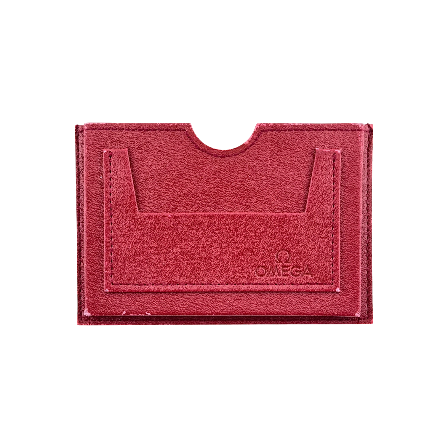 Omega Vintage Kartenetui Kartenhalter Etui Rot cardholder card case red