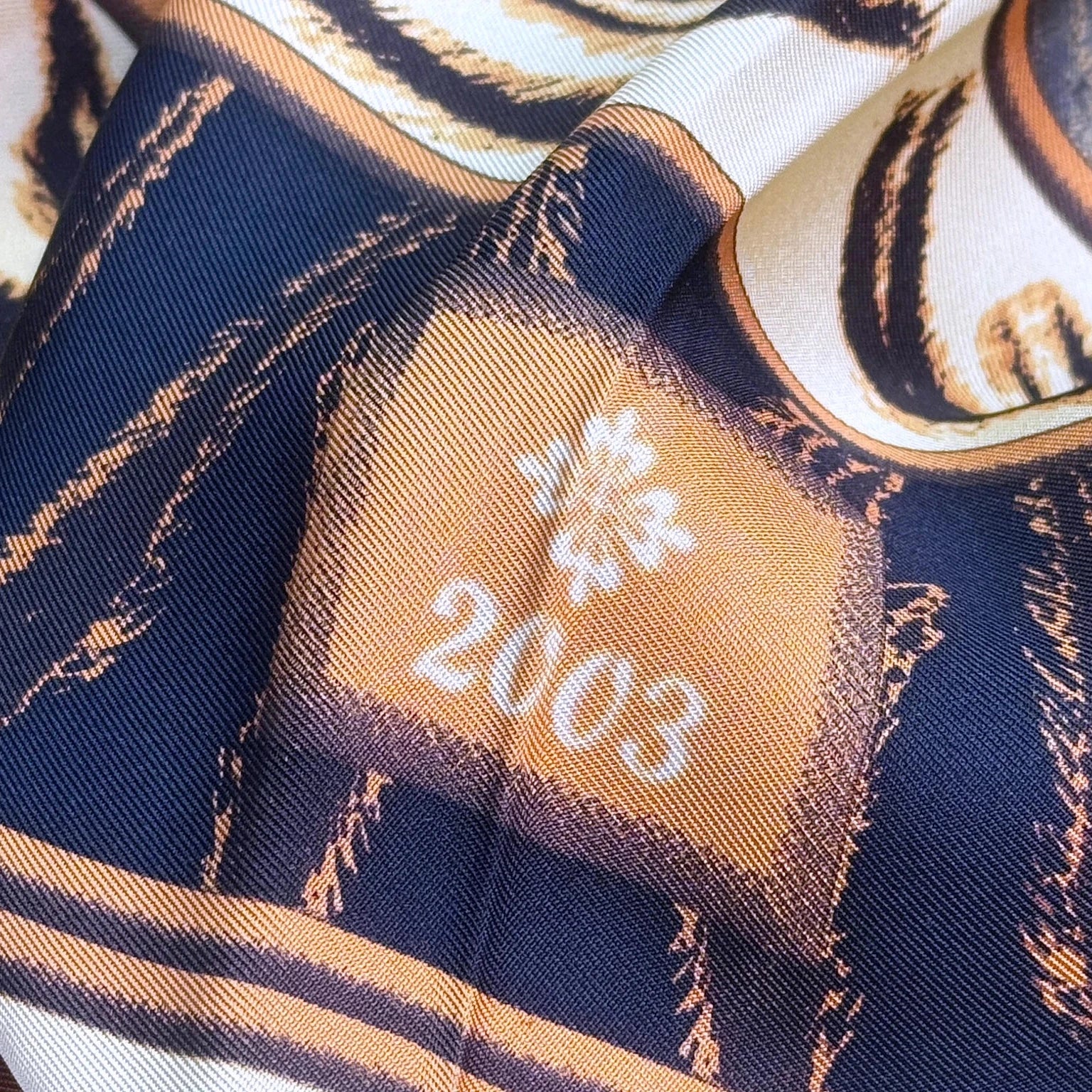 Patek Philippe X Ermenegildo vintage Seidentuch mit Tigermotiv 130x130 cm