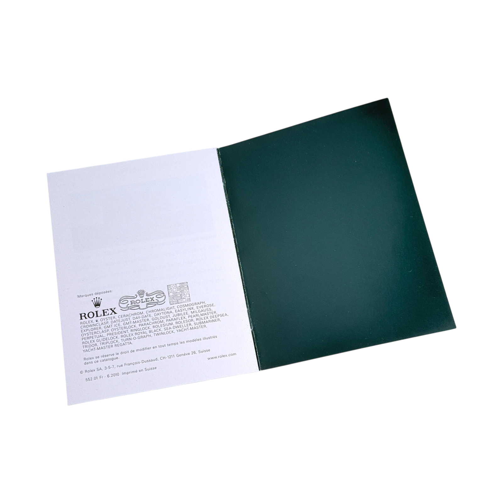 Rolex Datejust vintage Handbuch - Booklet Französisch 552.01 Fr - 6.2010