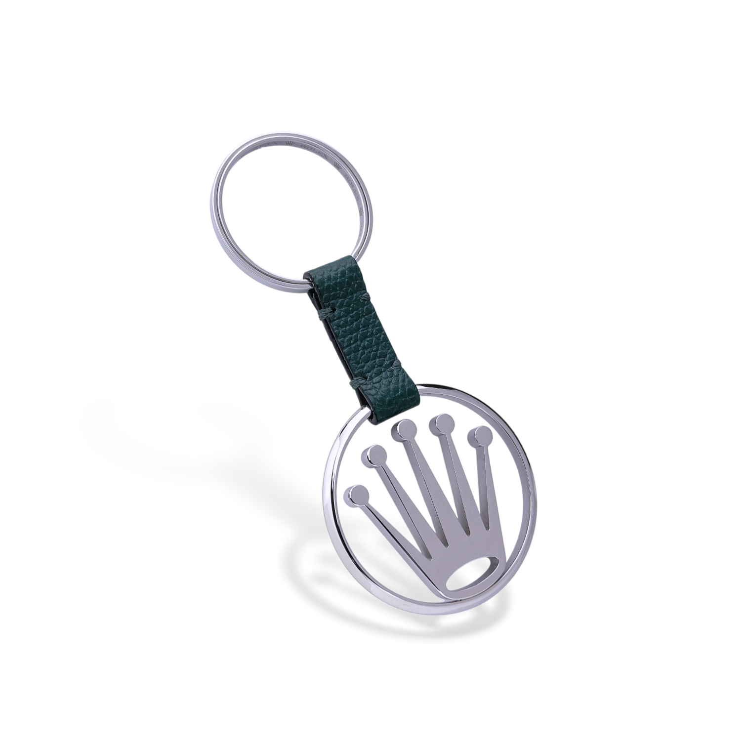 Rolex Edelstahl, Leder Schlüsselanhänger, Anhänger in Silber, Grün